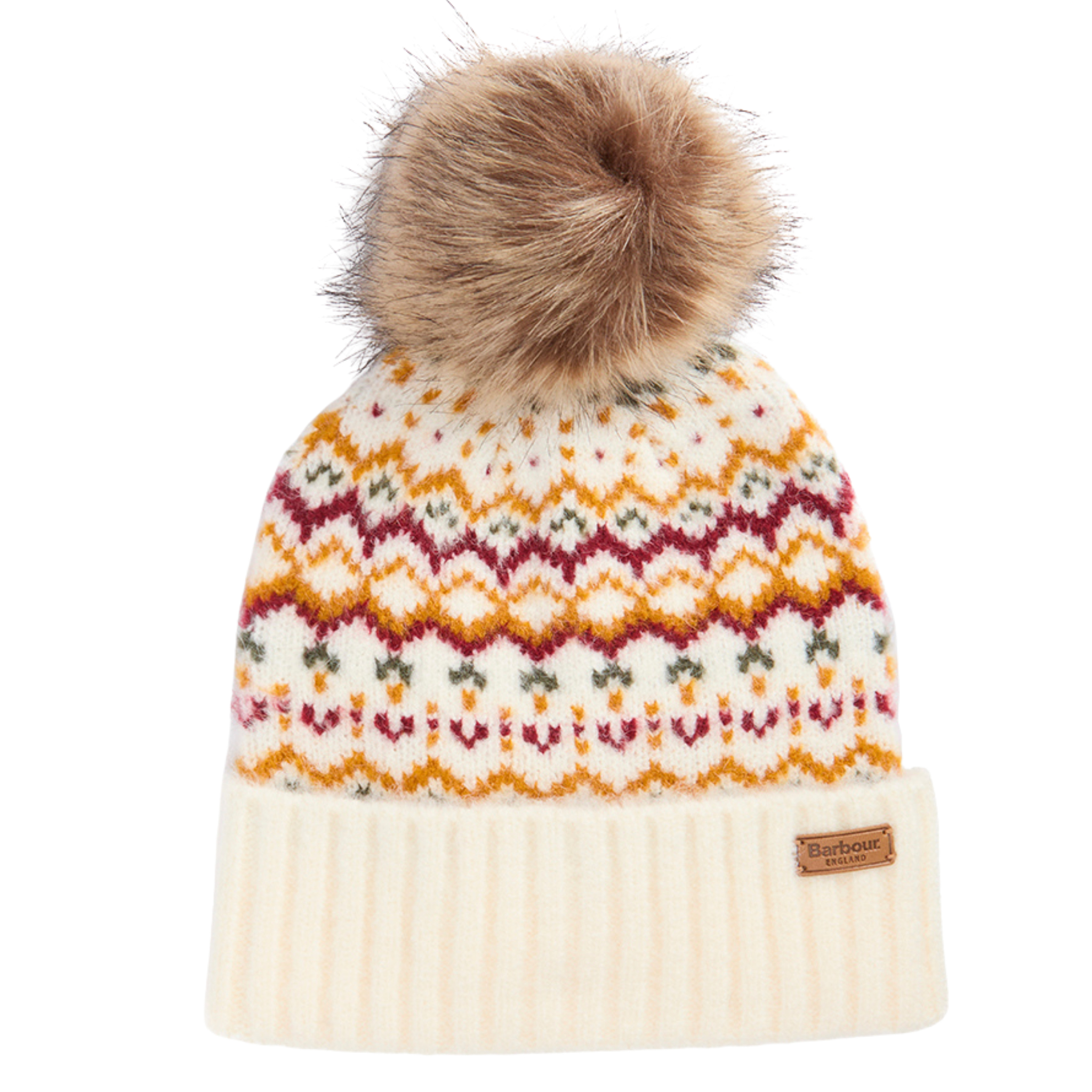Womens Barbour Cloud Kingsford Fair Isle Beanie Hat