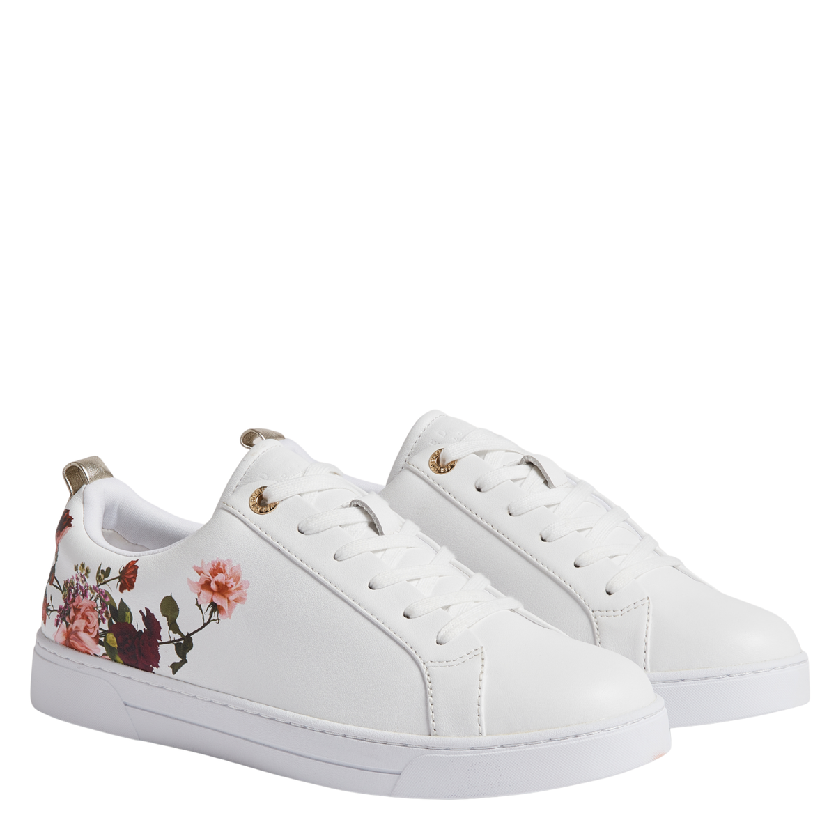Womens Ted Baker White Theras Printed Trainers