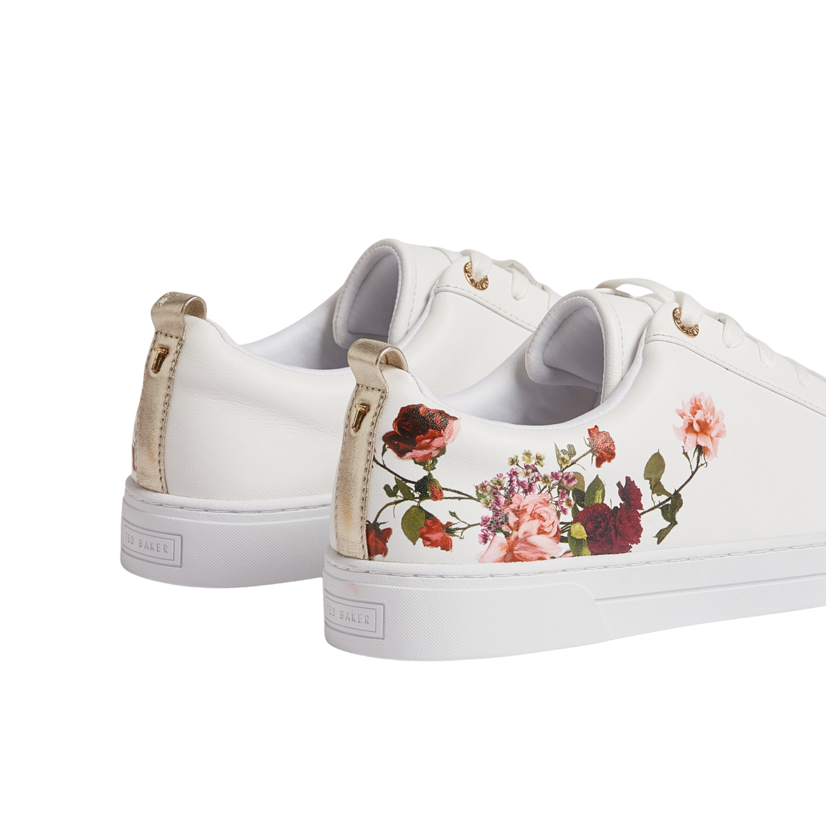 Womens Ted Baker White Theras Printed Trainers