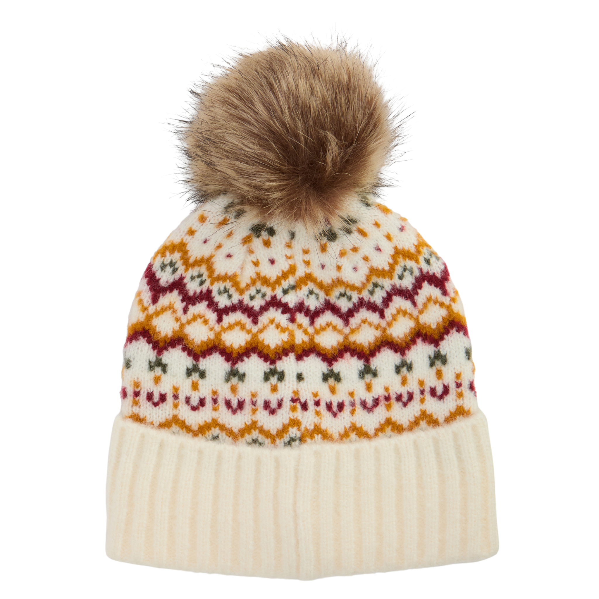 Womens Barbour Cloud Kingsford Fair Isle Beanie Hat