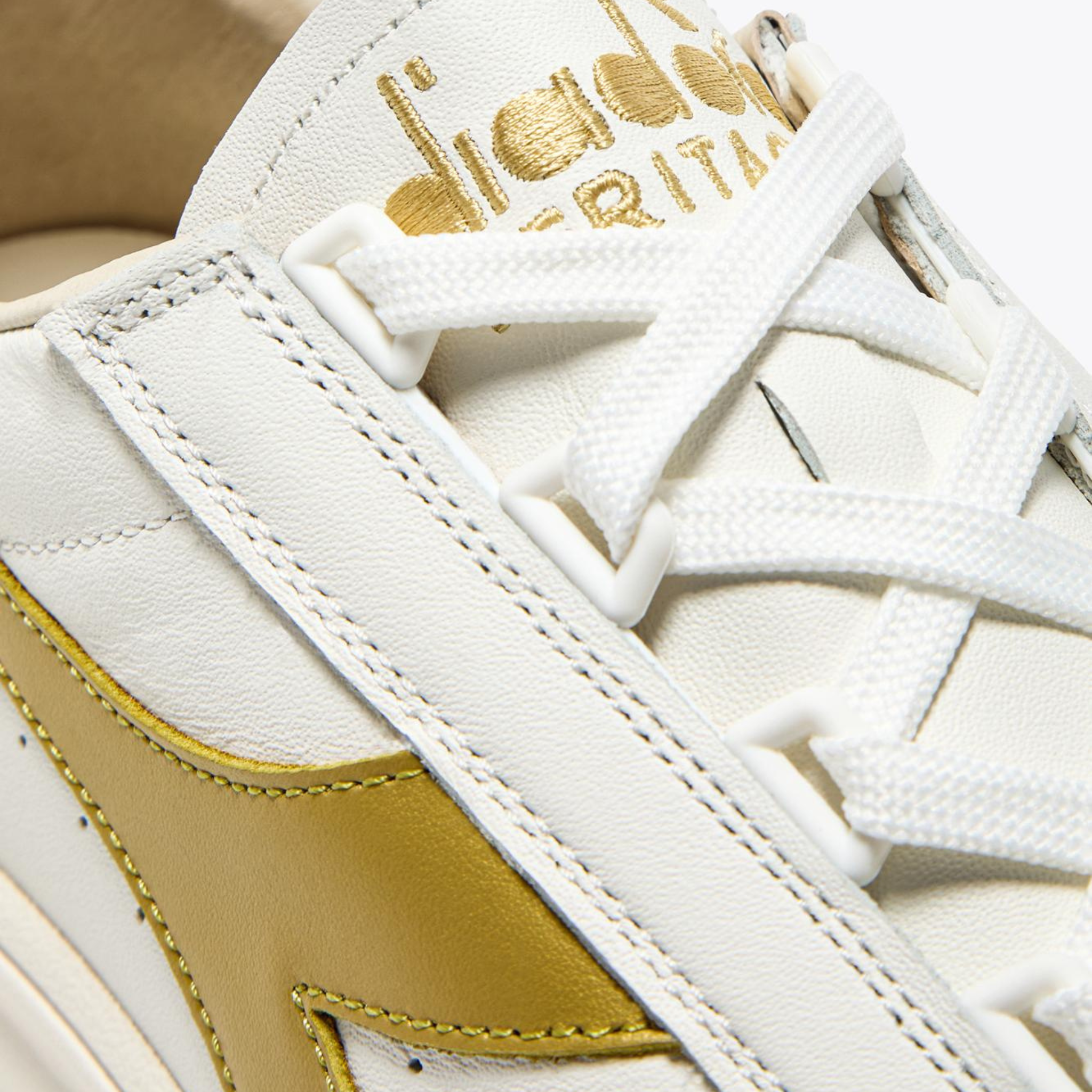 Mens Diadora White/Gold B.Elite '84 Italia Trainers