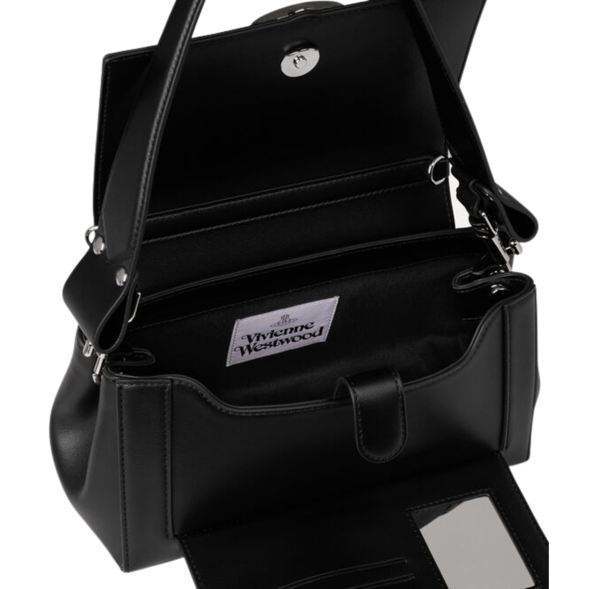 Womens Vivienne Westwood Black Smooth Hazel Medium Handbag