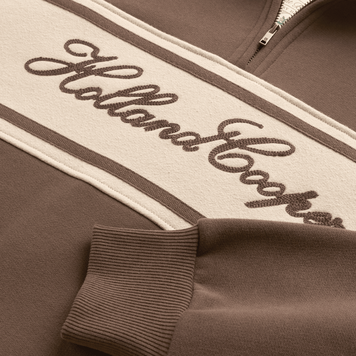 Womens Holland Cooper Chestnut Relaxed Signature Quarter Zip Sweat