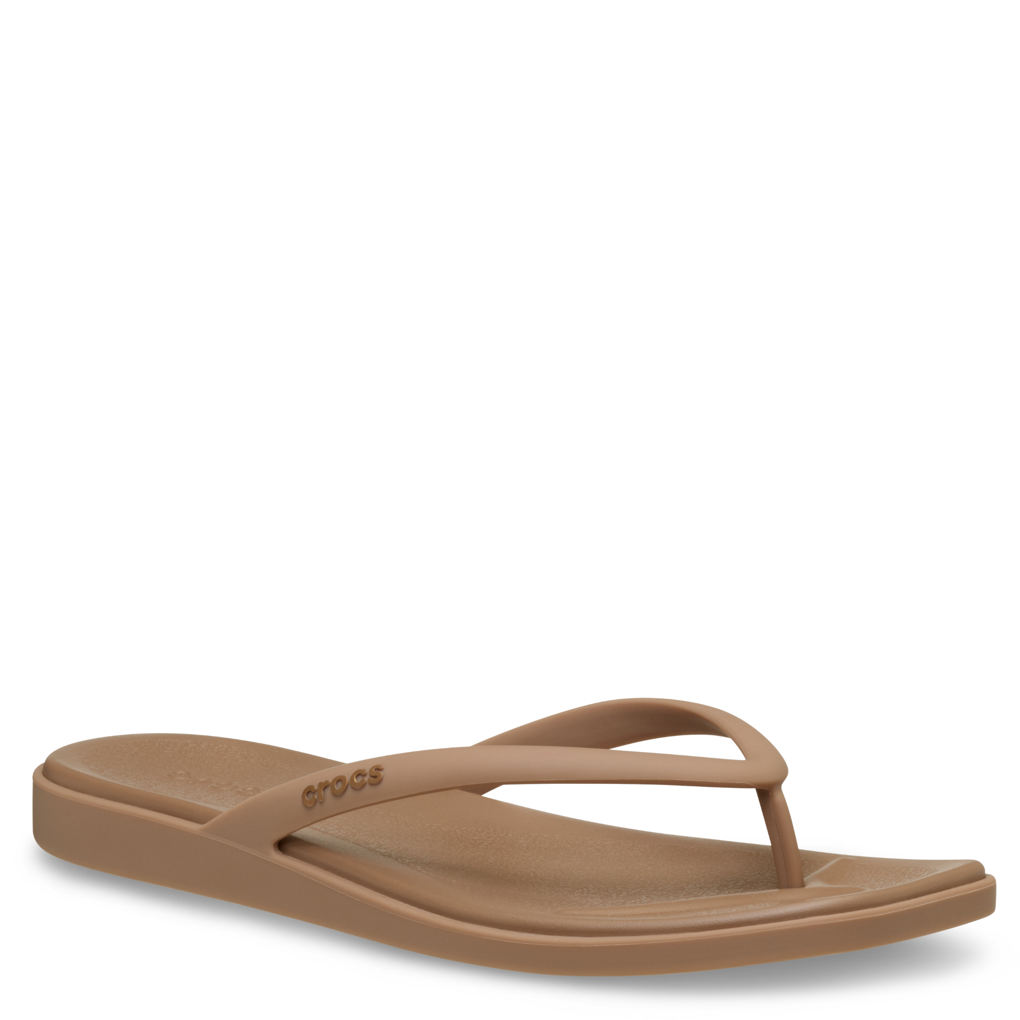 Womens Crocs Milk Chocolate Miami Flip Flops