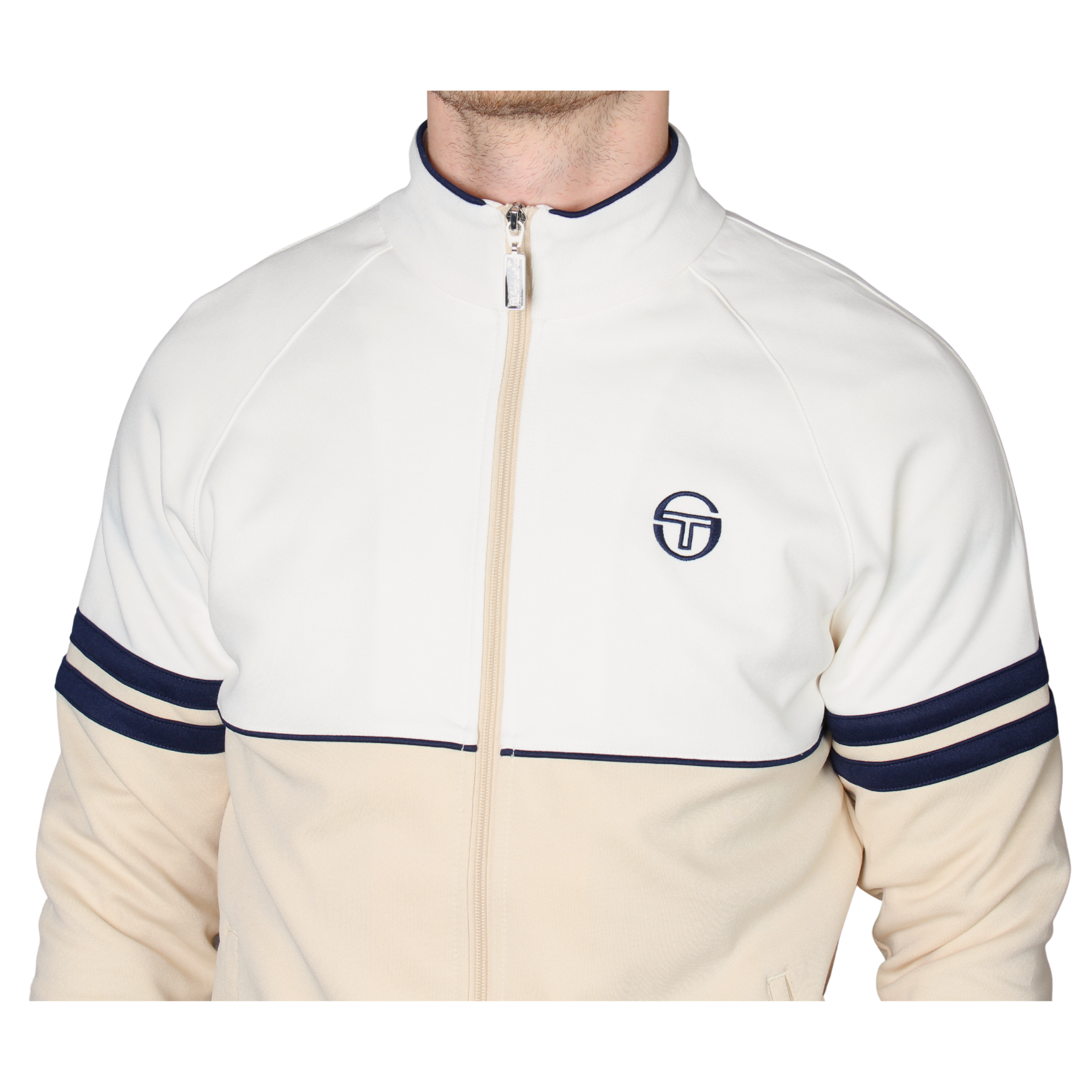 Mens Sergio Tacchini Gardenia/Sandshell/Maritime Blue Orion Track Jacket