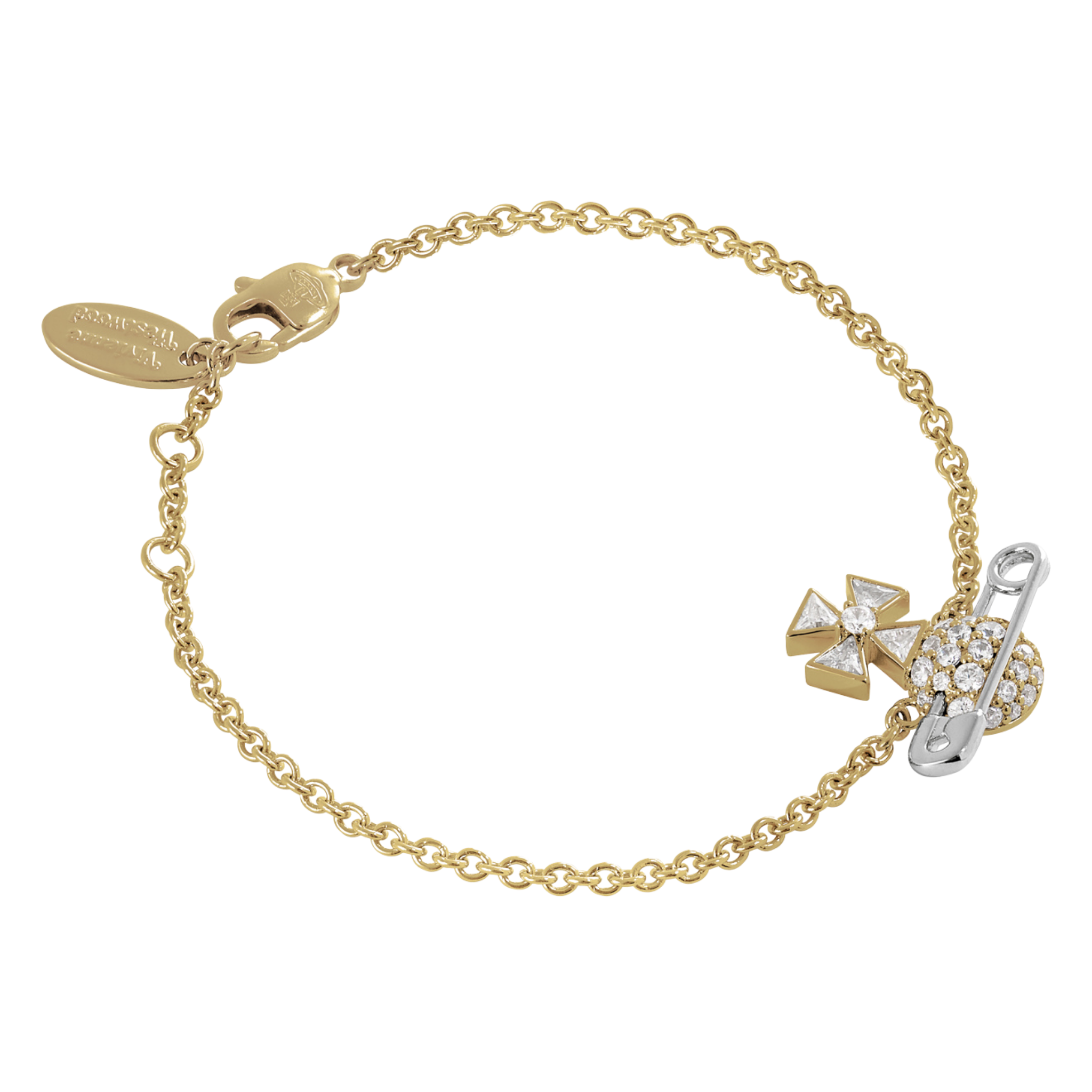 Vivienne Westwood Gold/Platinum/White CZ Hectorina Bracelet