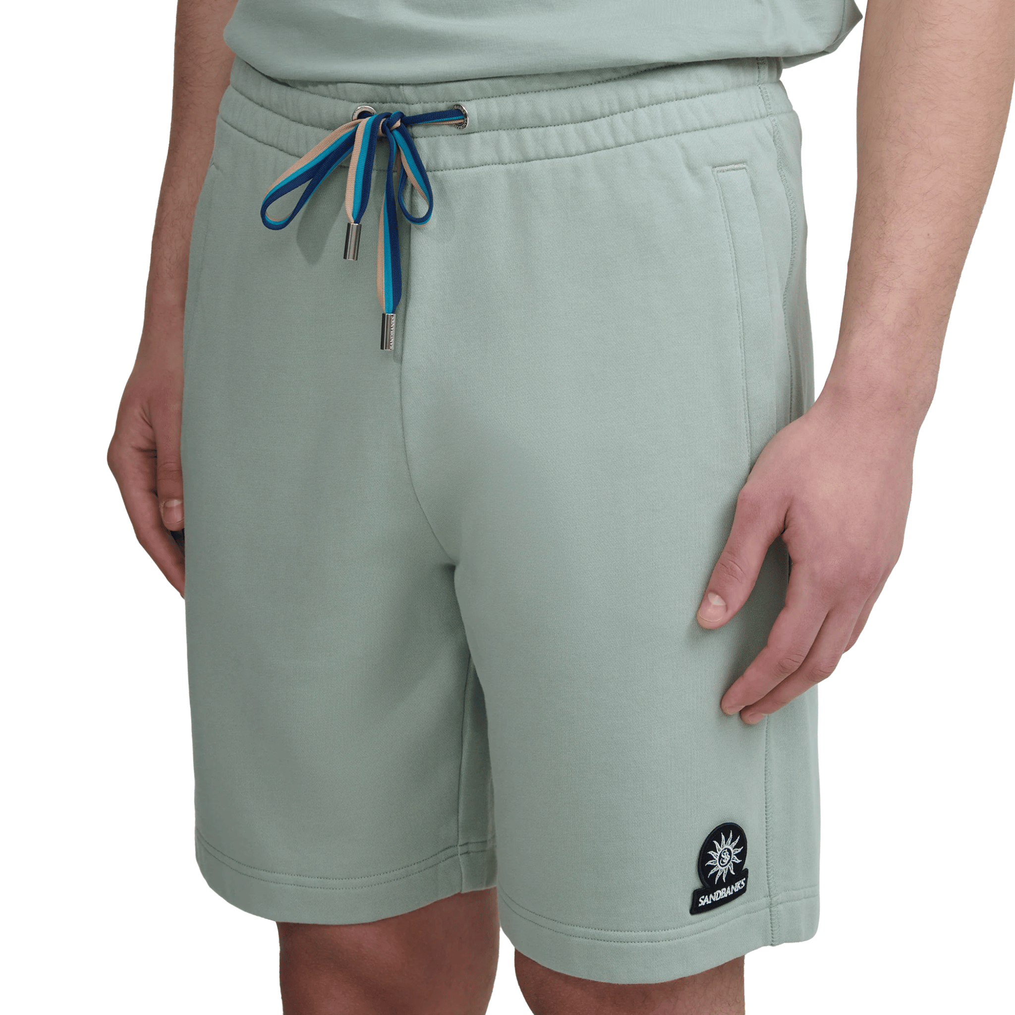 Mens Sandbanks Sage Badge Logo Sweat Shorts