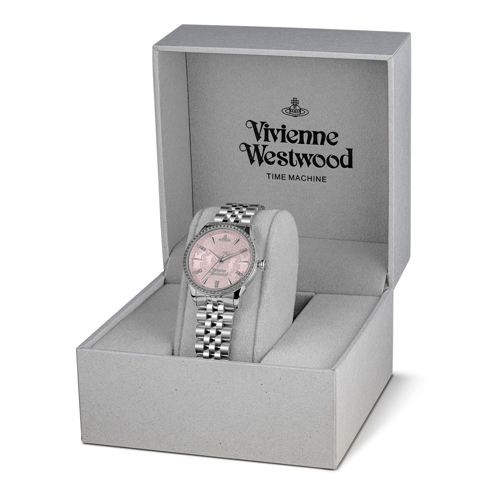 Womens Vivienne Westwood Silver/Pink Dial Little Wallace Watch