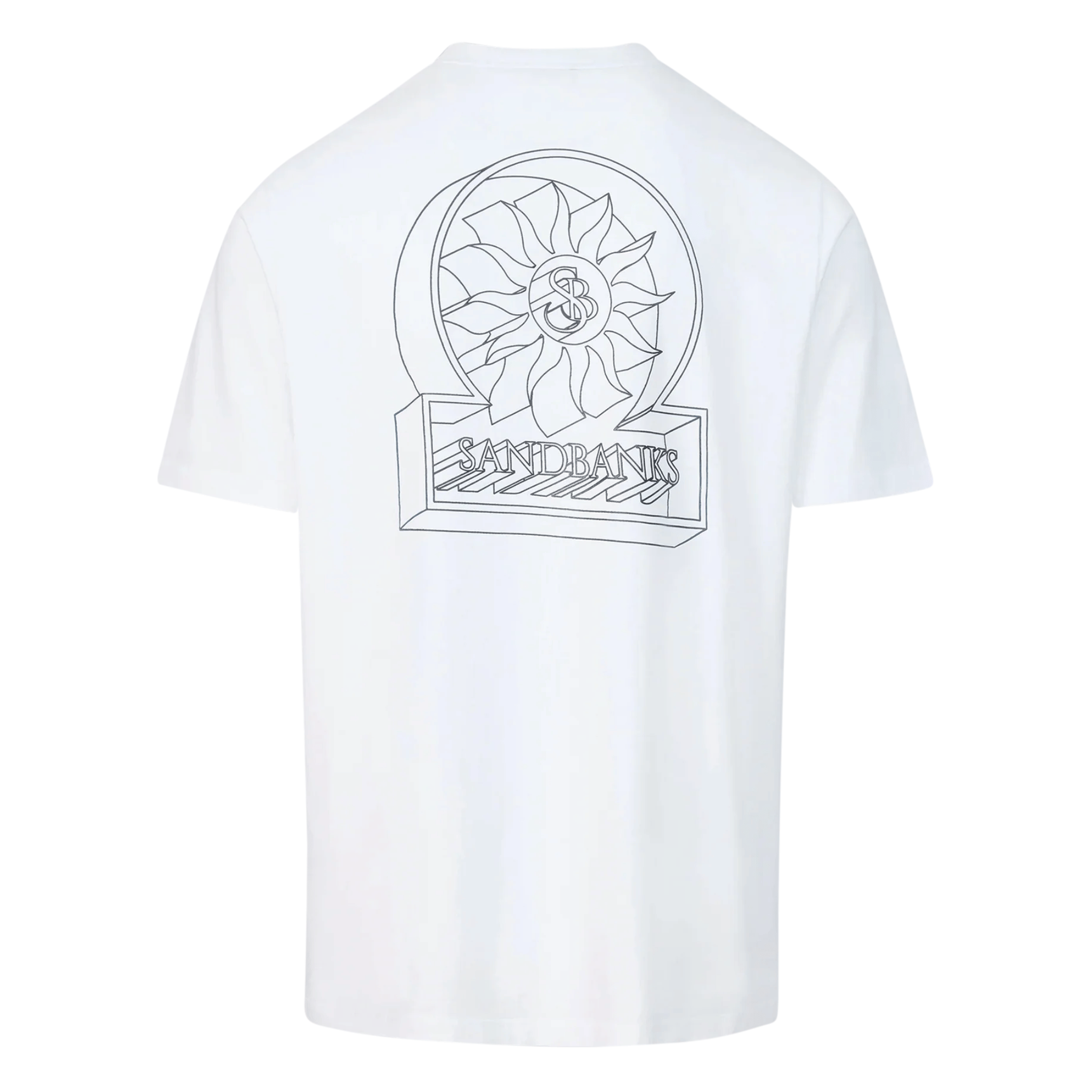 Mens Sandbanks White 3D S/s T Shirt