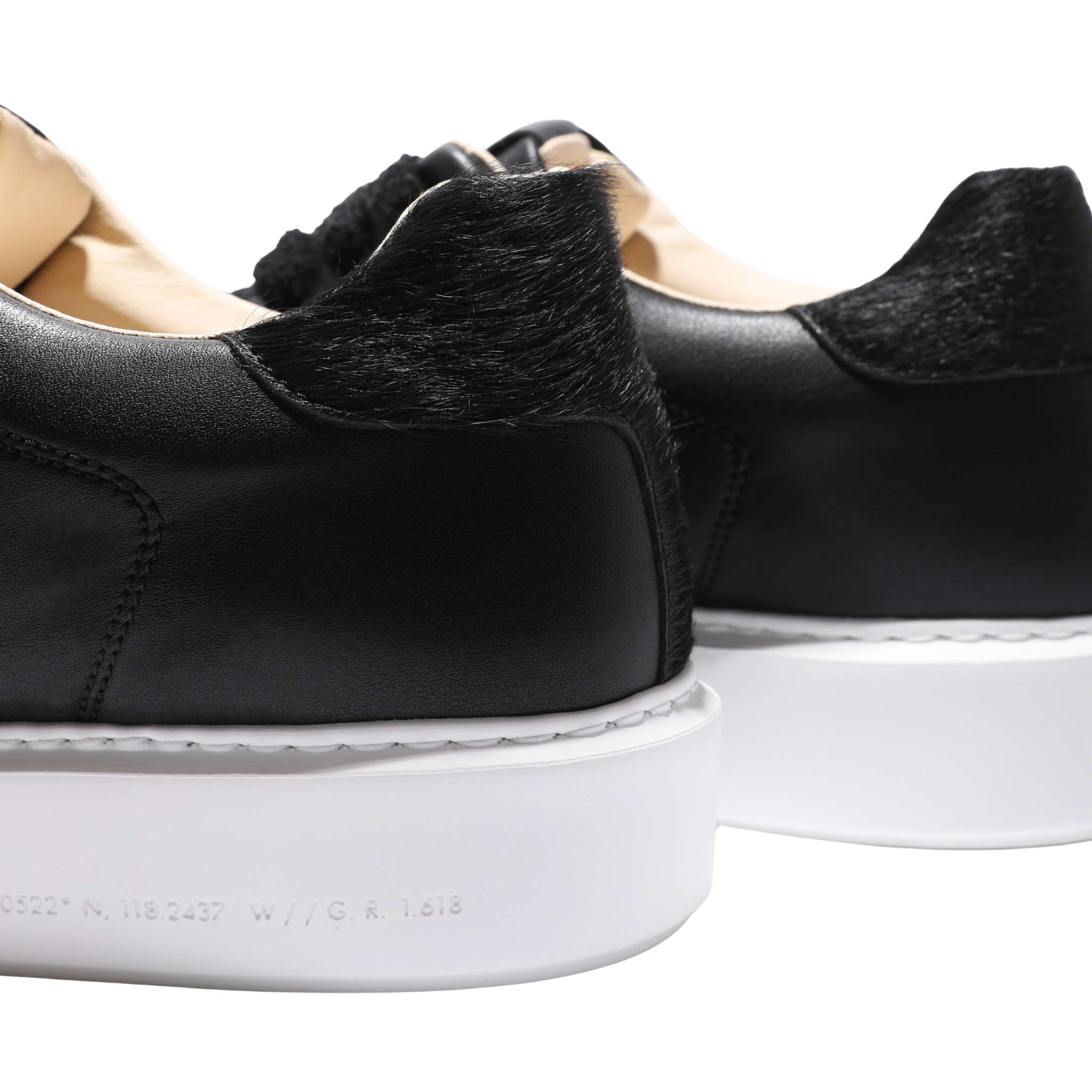 Mens Android Homme Black Oversized Zuma Leather Trainers