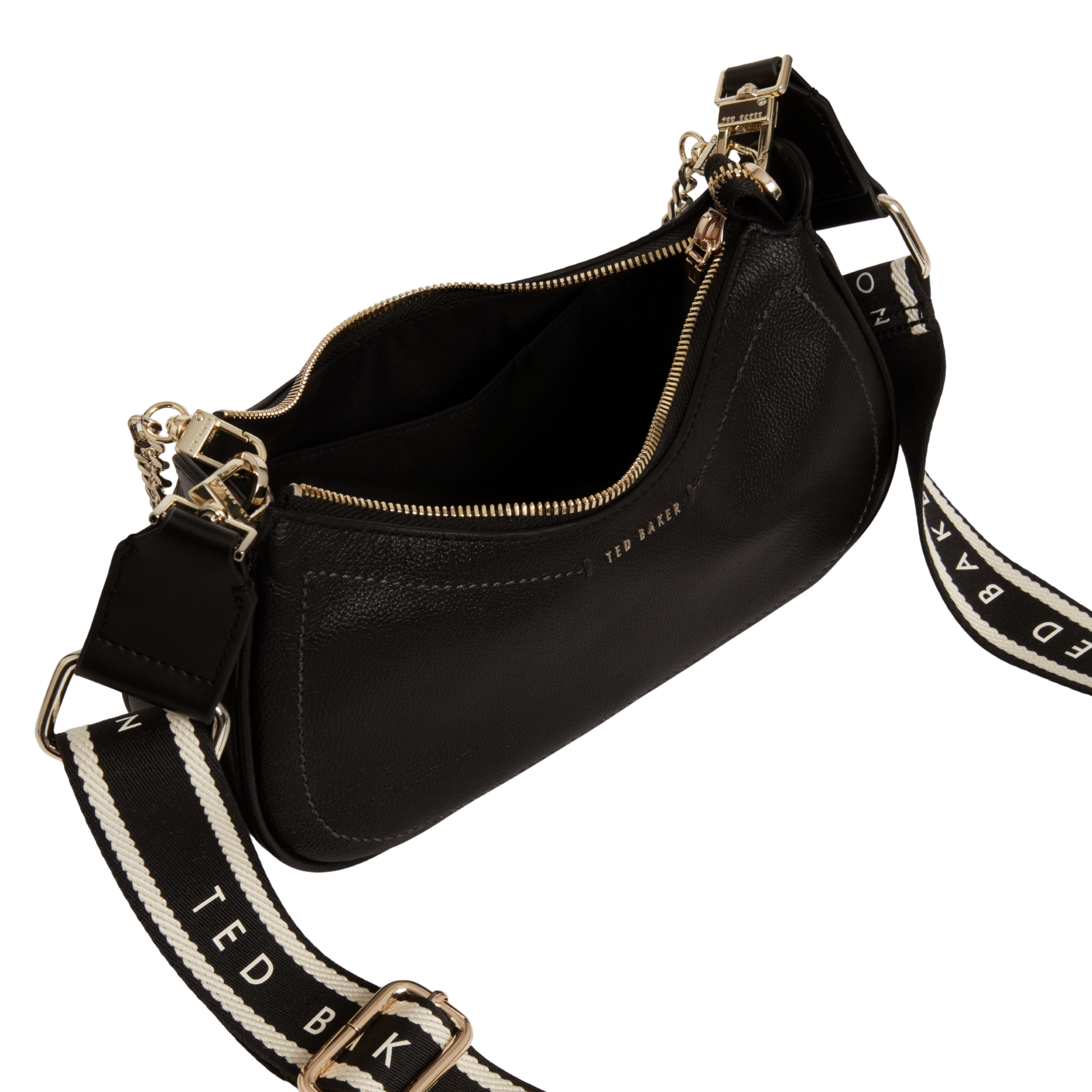 Womens Ted Baker Black Laarna Webbing Strap Small Shoulder Crossbody