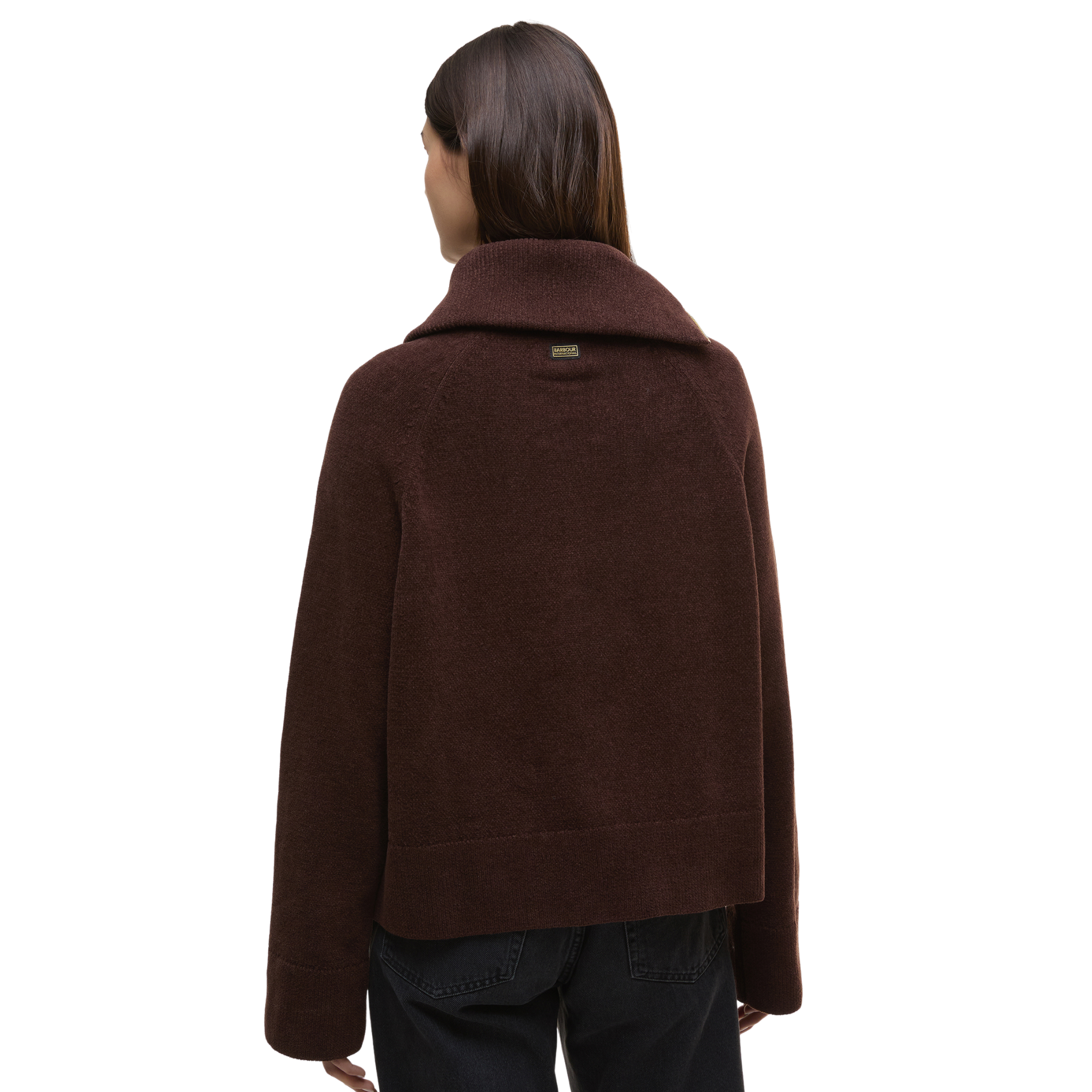 Womens Barbour International Chocolate Saskia Knitted Jumper