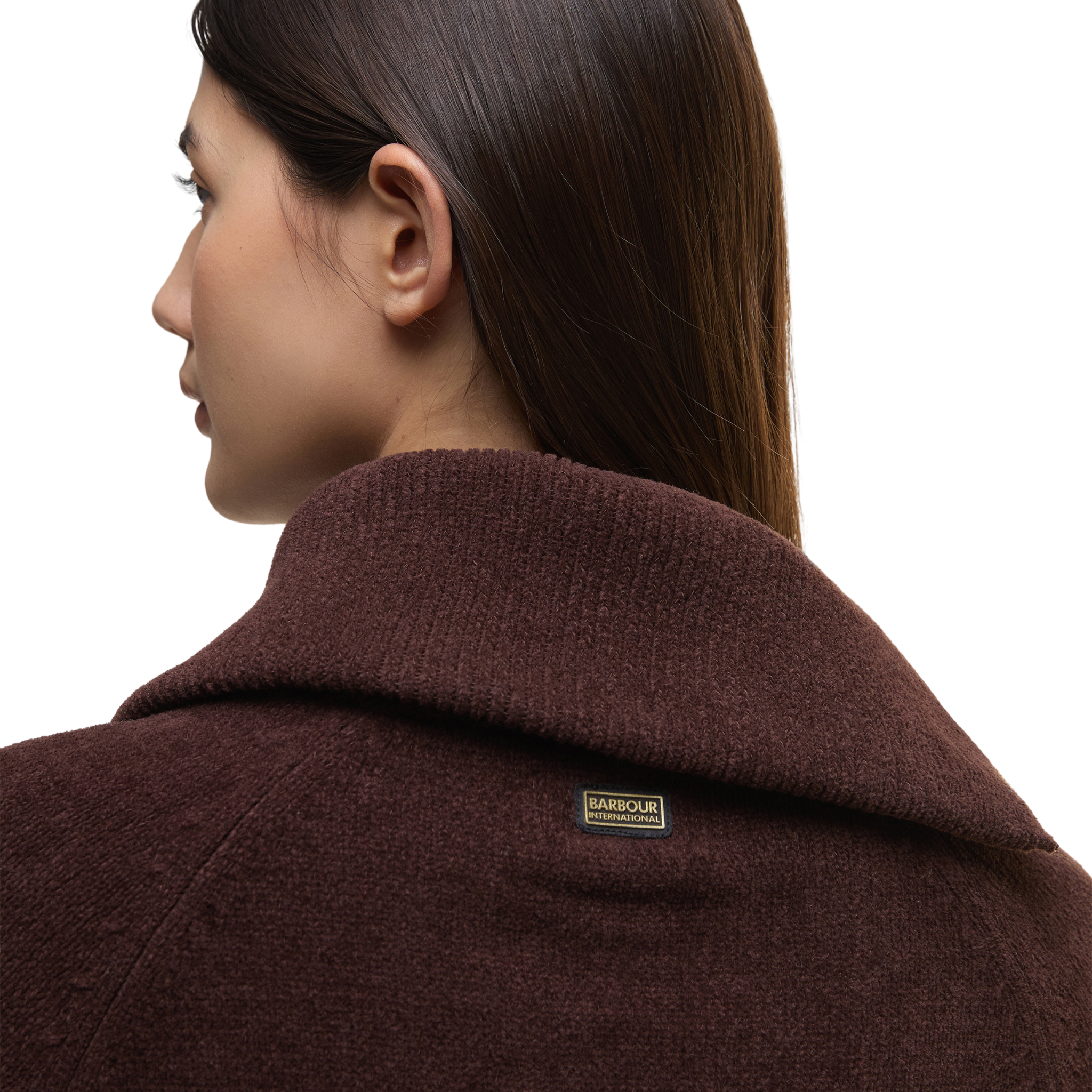 Womens Barbour International Chocolate Saskia Knitted Jumper