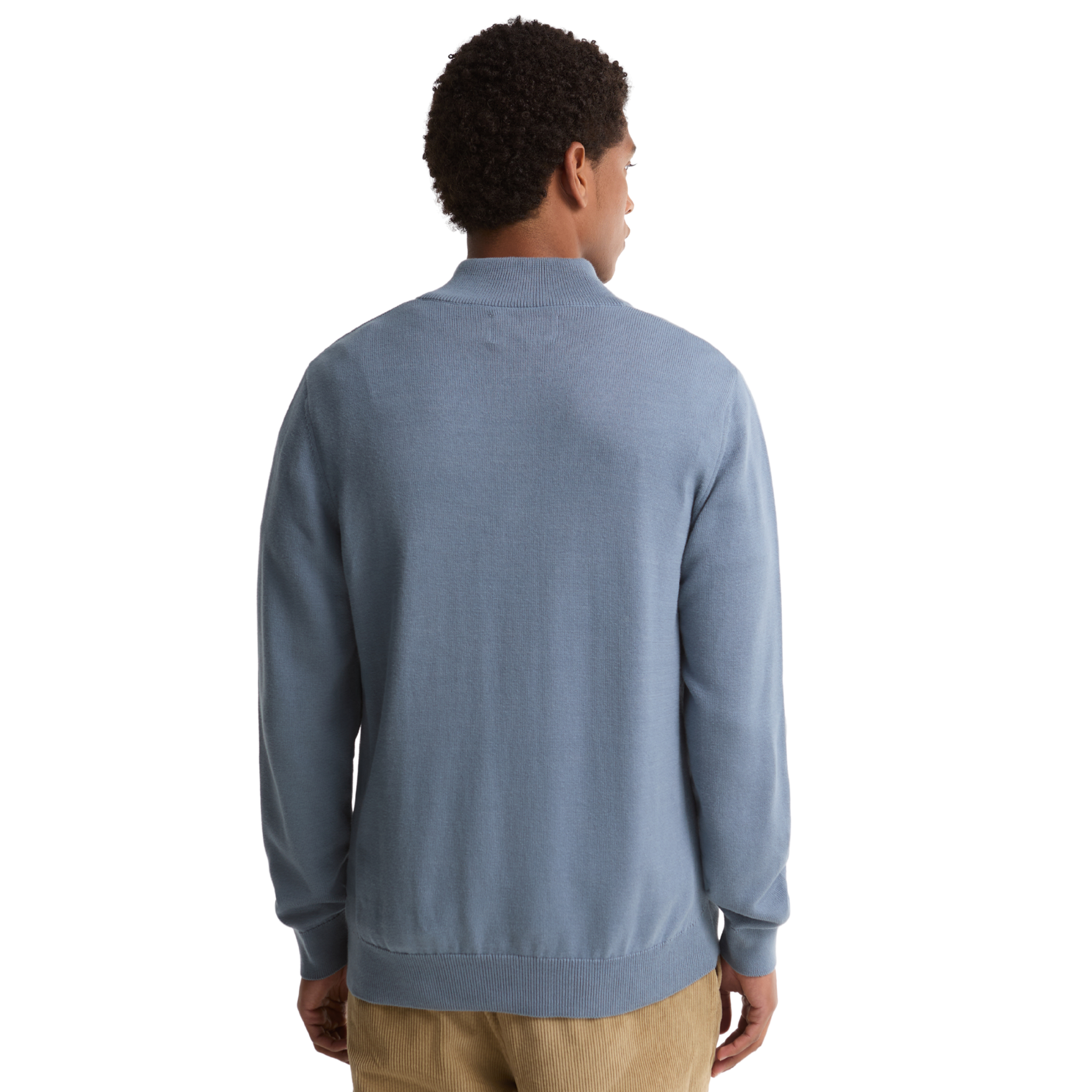 Mens Barbour Tarn Blue Cotton Half Zip Knit Jumper