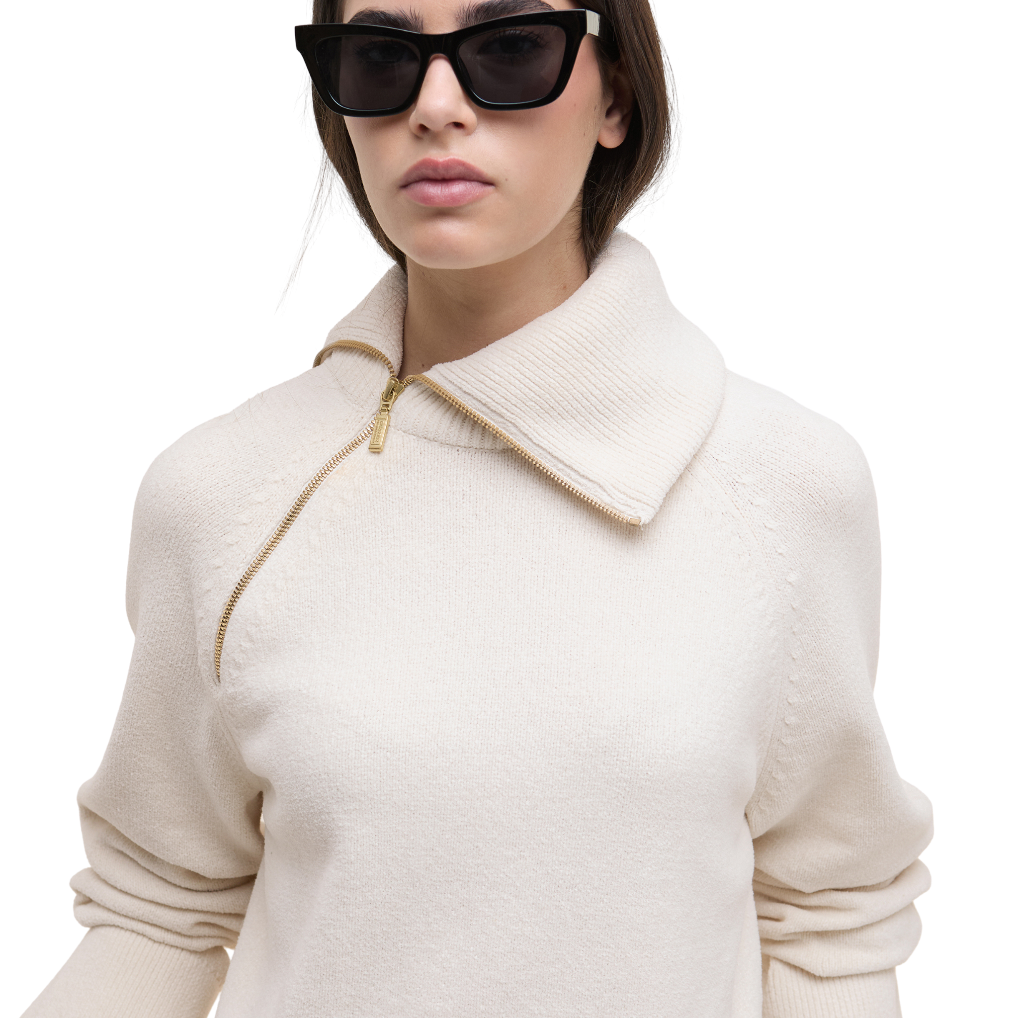 Womens Barbour International Off White Saskia Knitted Jumper