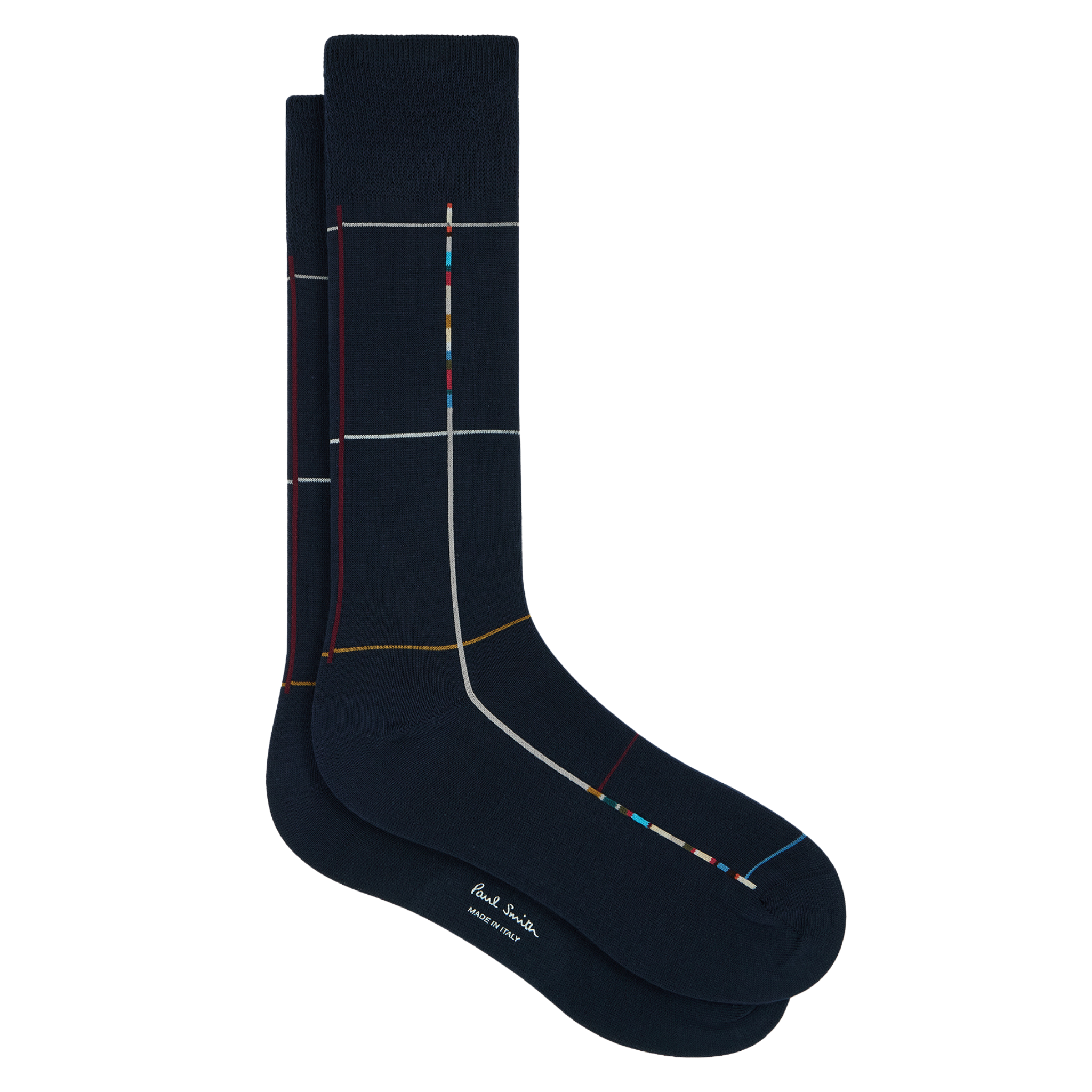 Mens Paul Smith Navy Window Pane Check Socks