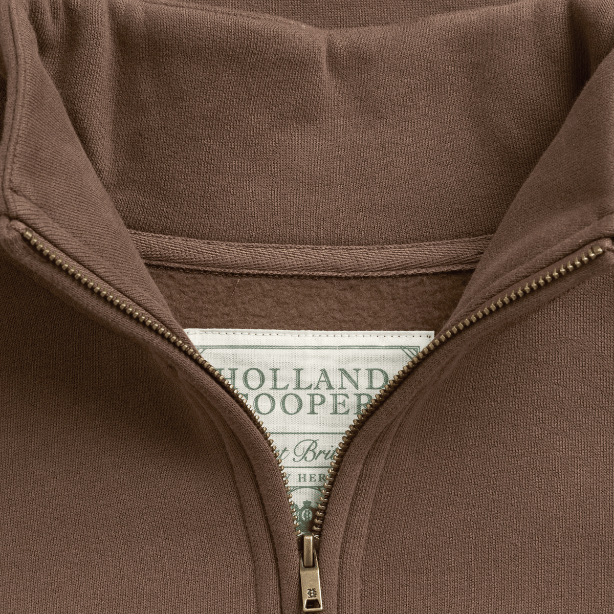 Womens Holland Cooper Chestnut Relaxed Signature Quarter Zip Sweat