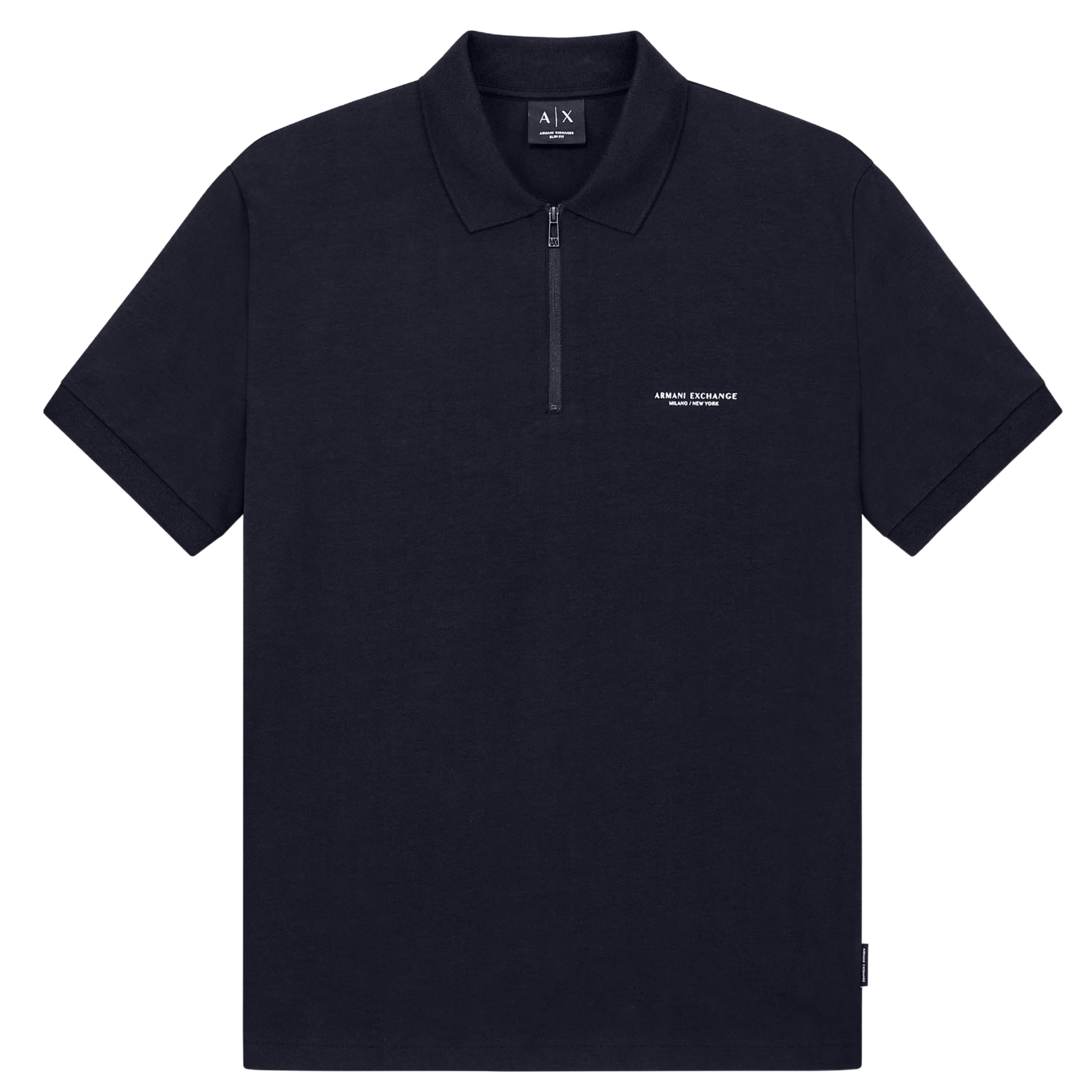 Mens Armani Exchange Deep Navy Milano Zip S/s Polo