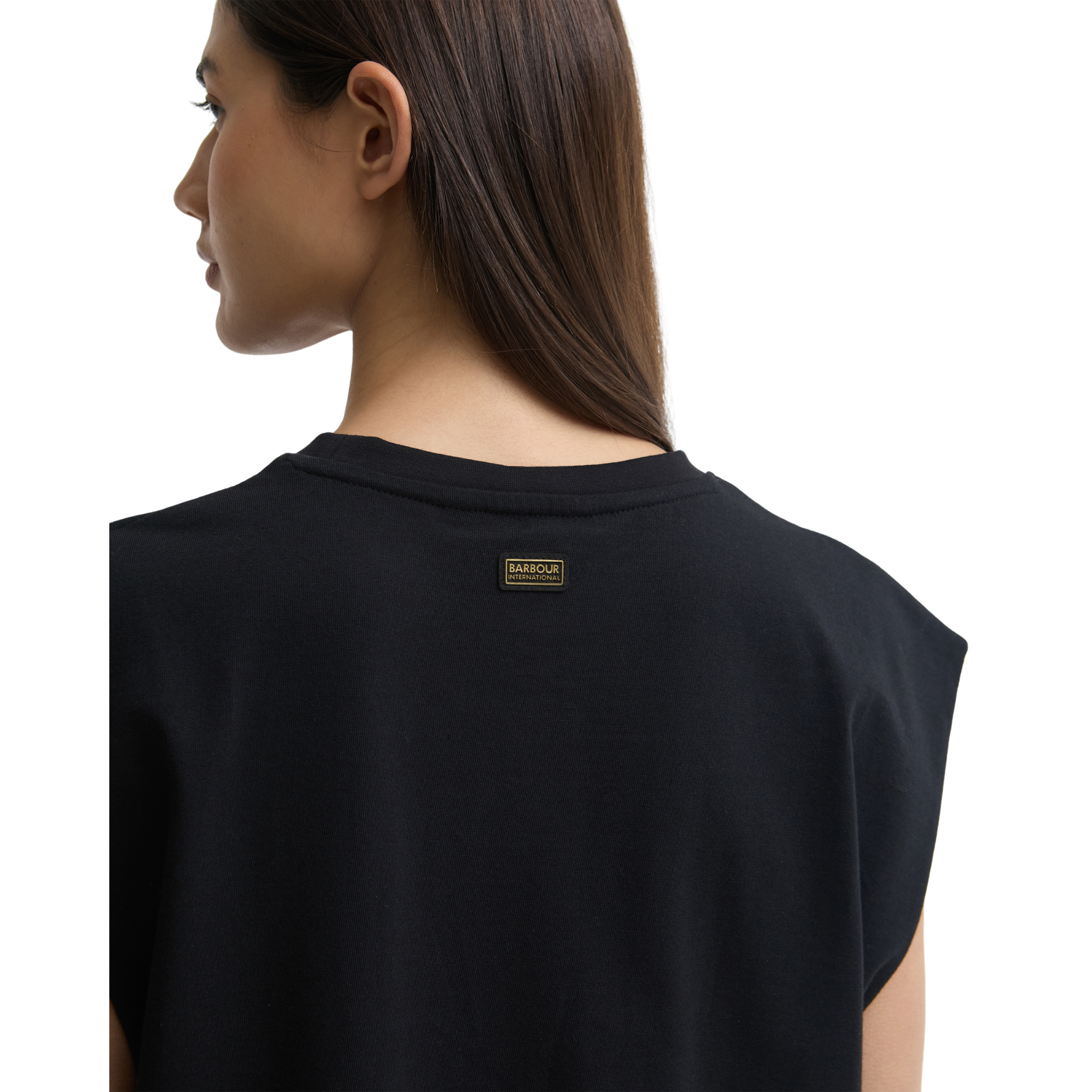 Womens Barbour International Black Niamh Mini Jersey Dress