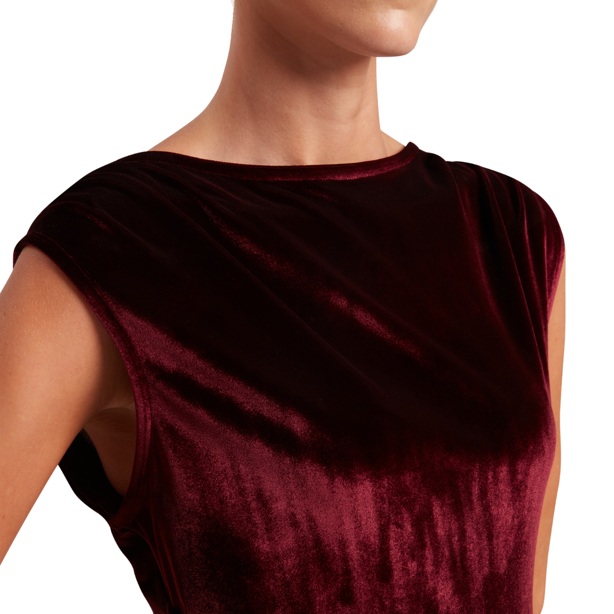 Womens Ted Baker Maroon Mirien Drape Detail Velvet Maxi Dress