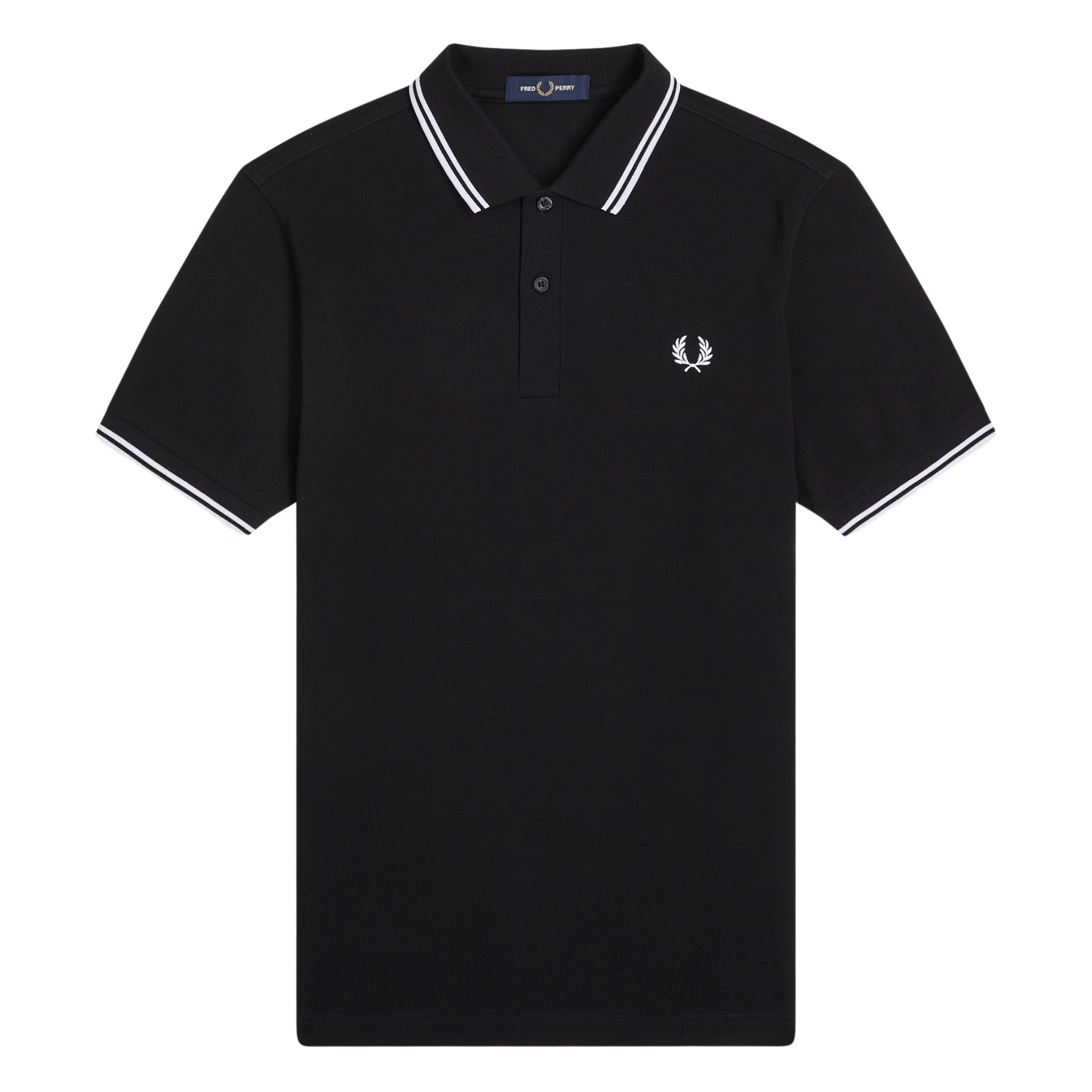 Mens Fred Perry Black Twin Tipped S/s Polo Shirt