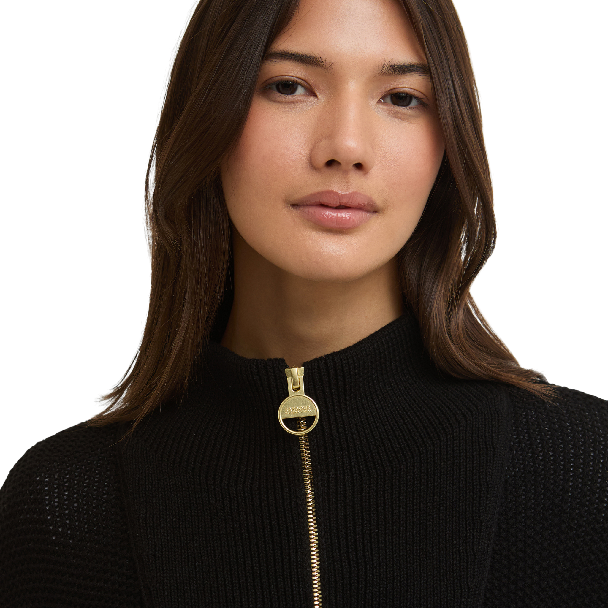 Womens Barbour International Black Rae Knitted Jumper