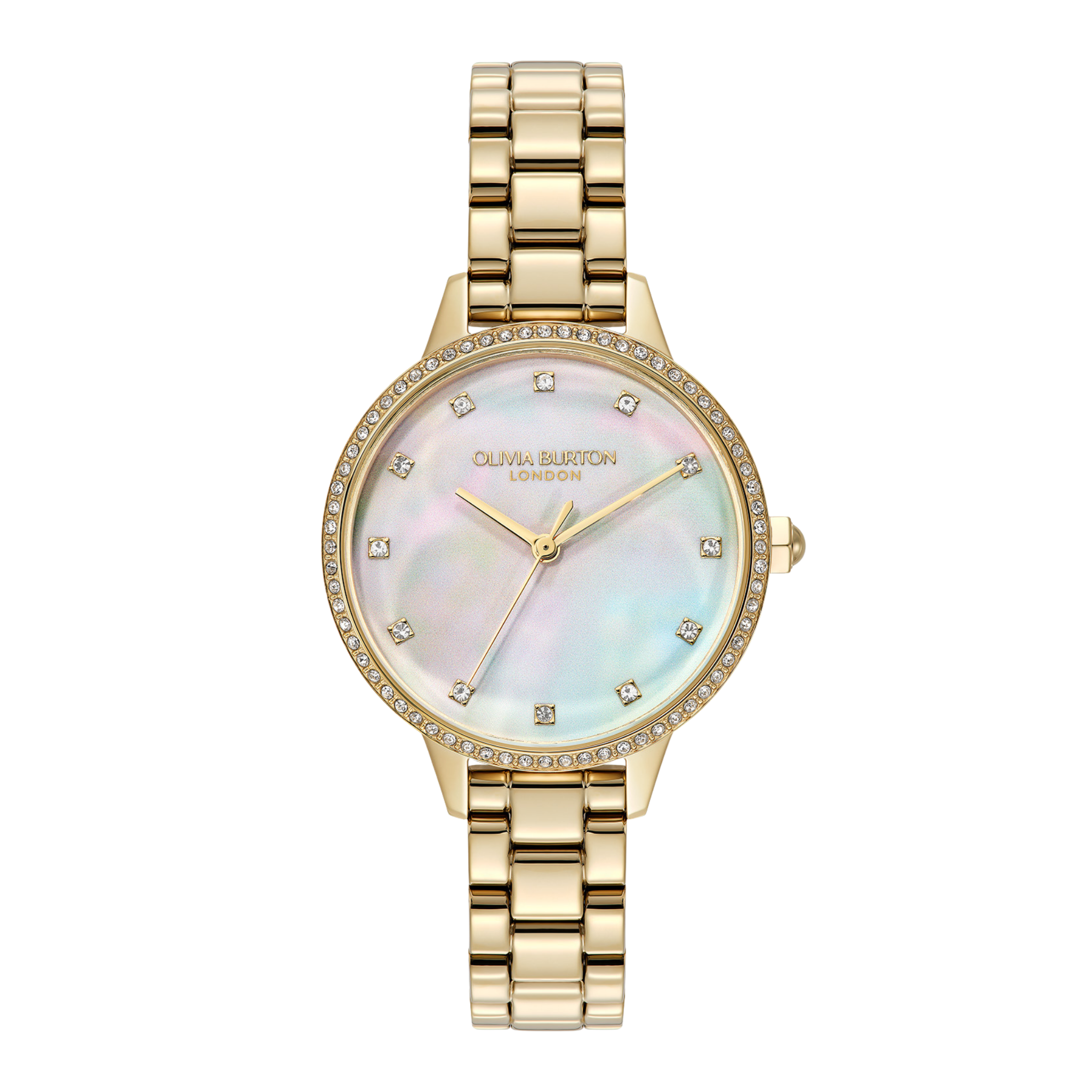 Womens Olivia Burton Gold/Pearlized Dial Captivate Bracelet Watch
