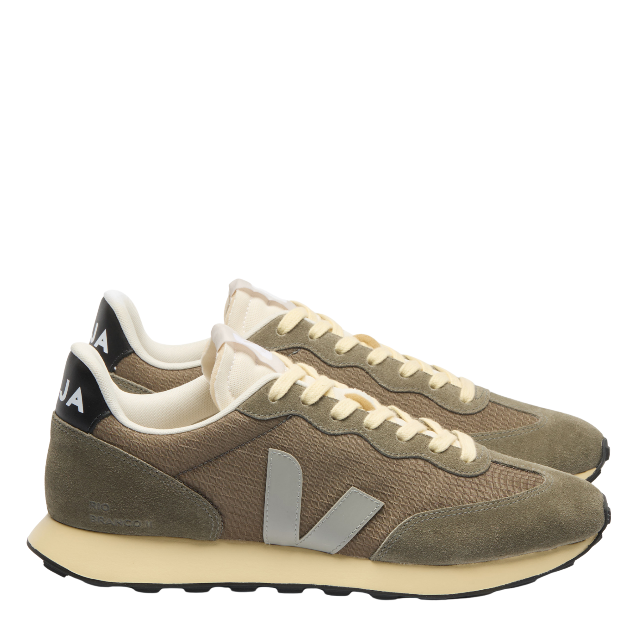 Mens VEJA Kaki Oxford Grey/Black Rio Branco II Trainers