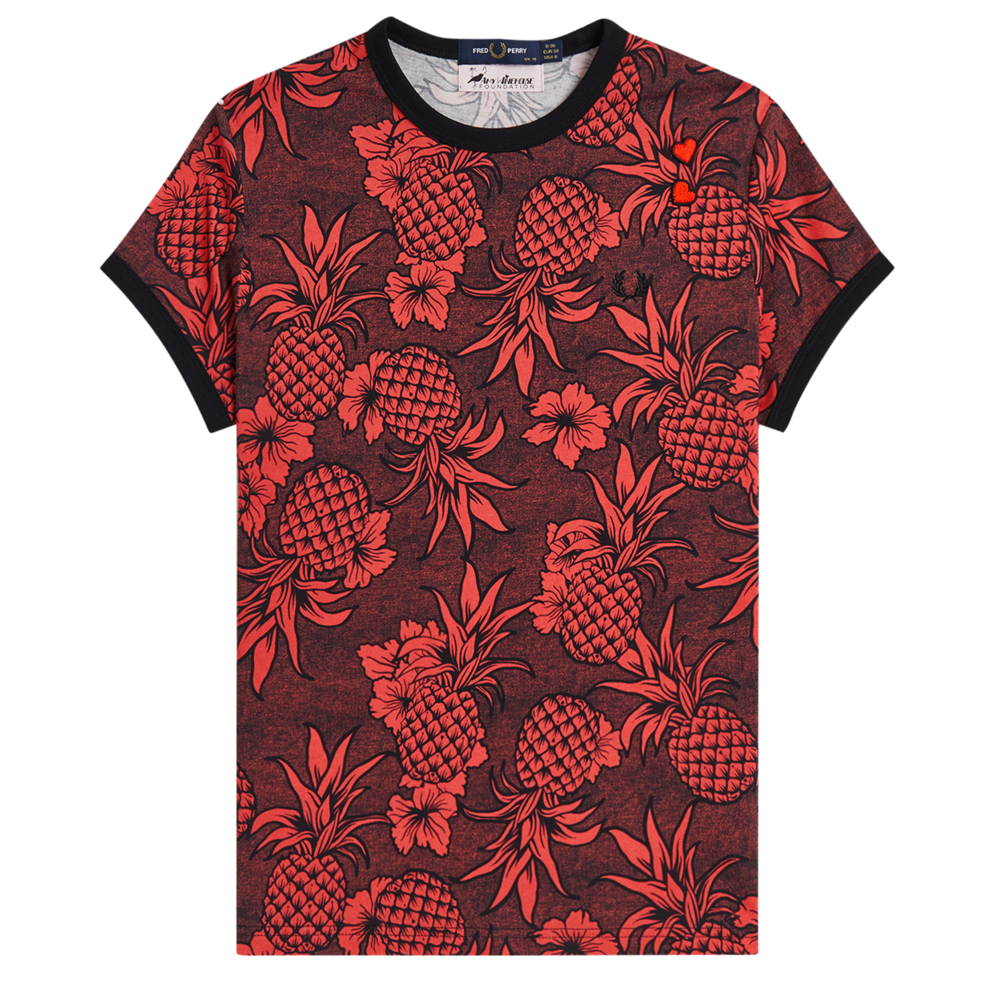 Womens Fred Perry x AW Strawberry Cream Printed S/s T Shirt