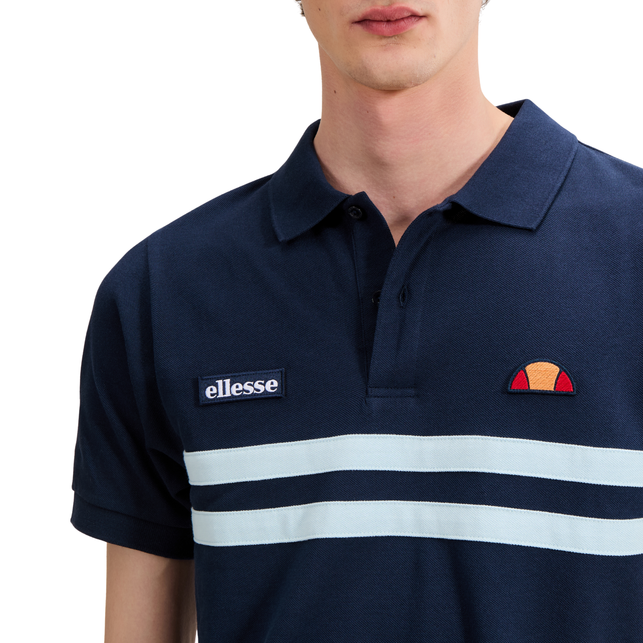 Mens Ellesse Navy/Light Blue Muccia S/s Polo Shirt