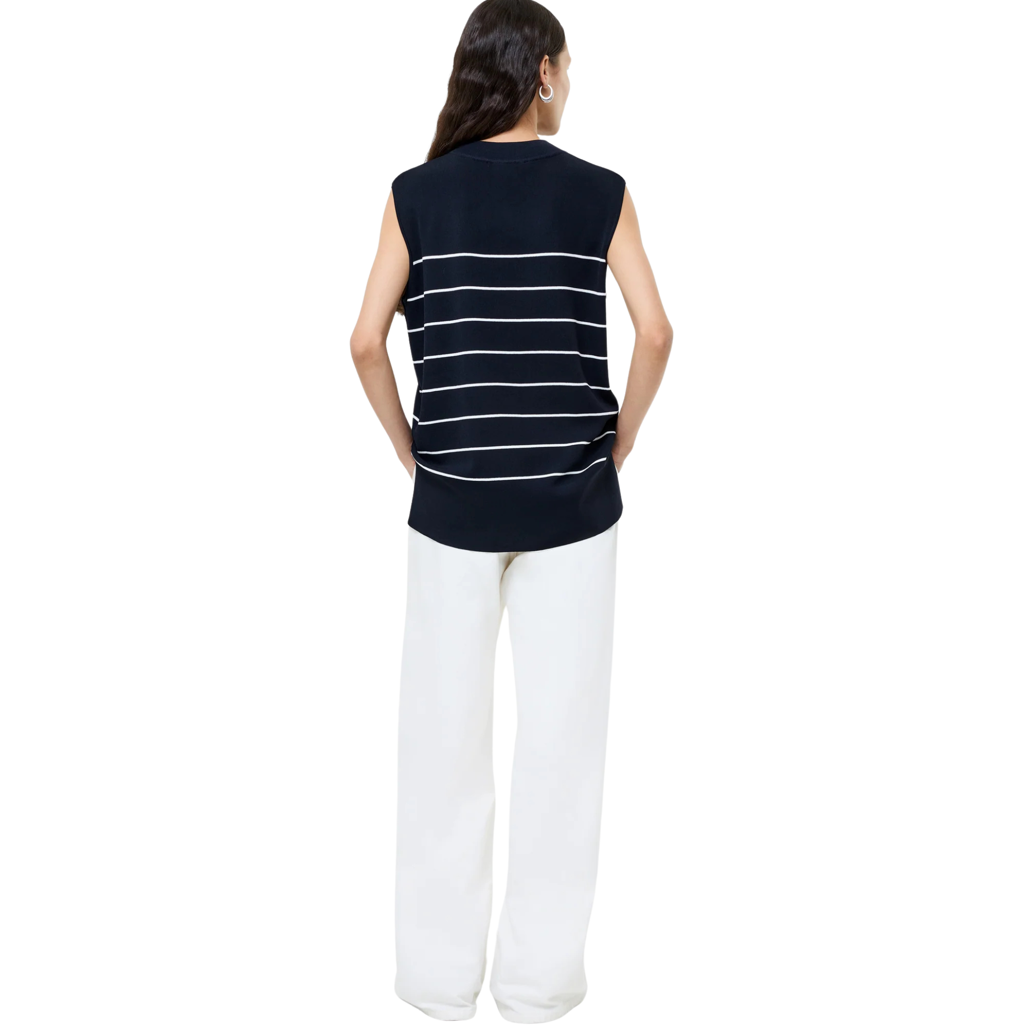 Womens French Connection Navy/White Ottie Striped Tank Top