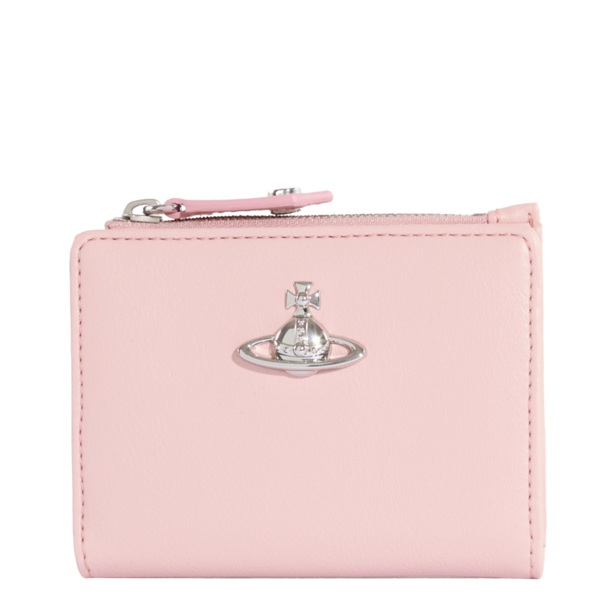 Womens Vivienne Westwood Pastel Pink Smooth Slim Flap Card Holder