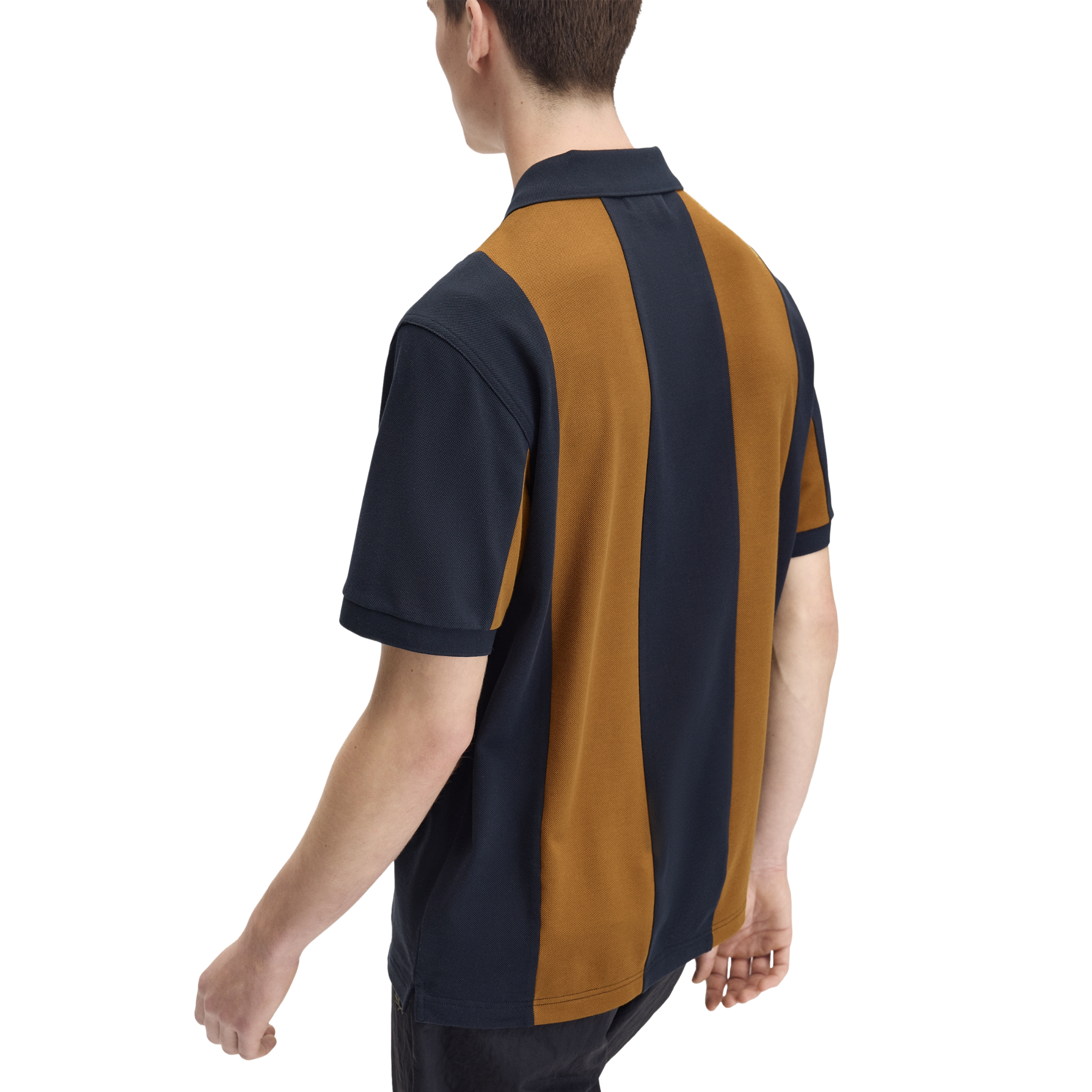 Mens Fred Perry x Meyba Navy Cut & Sew S/s Polo Shirt
