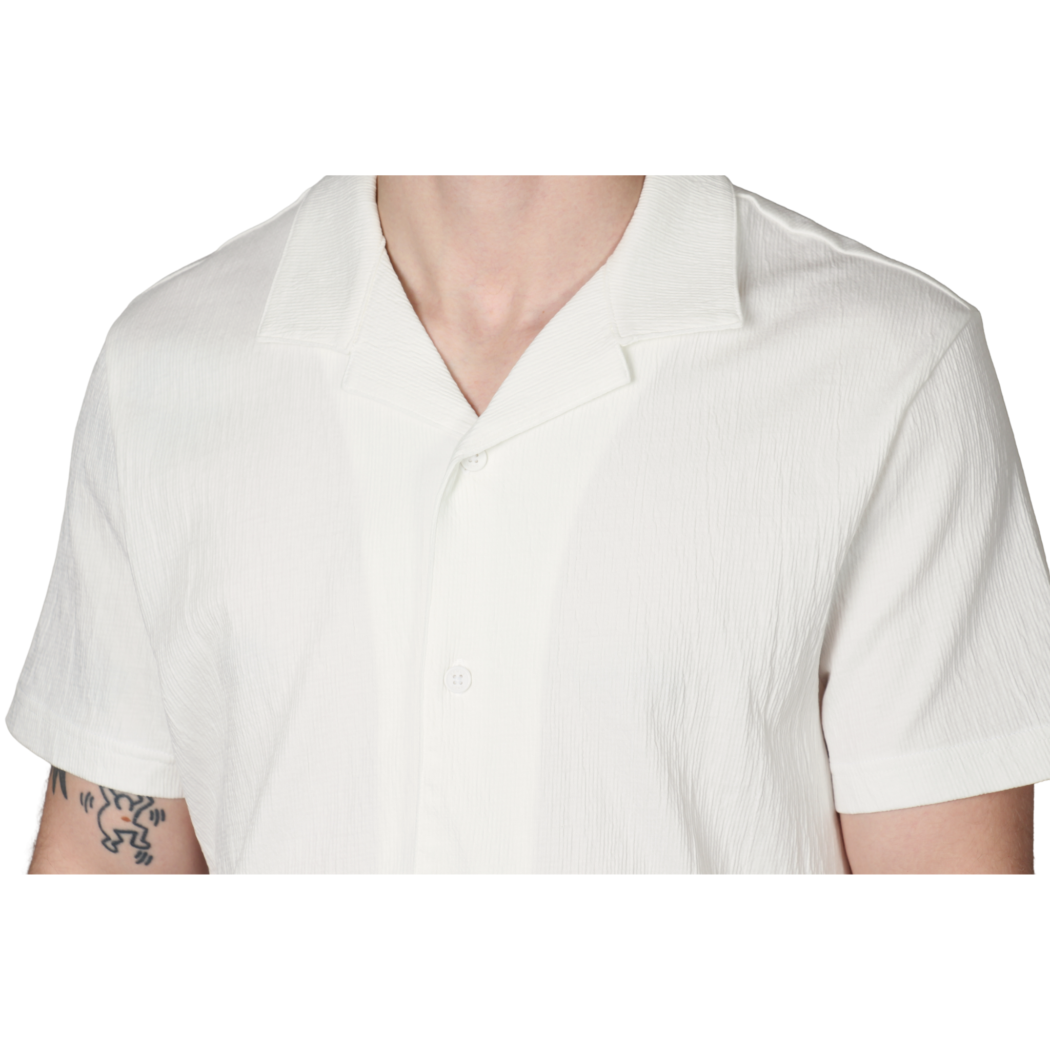 Mens Remus Uomo Off White Wrinkle Effect Jersey S/s Shirt
