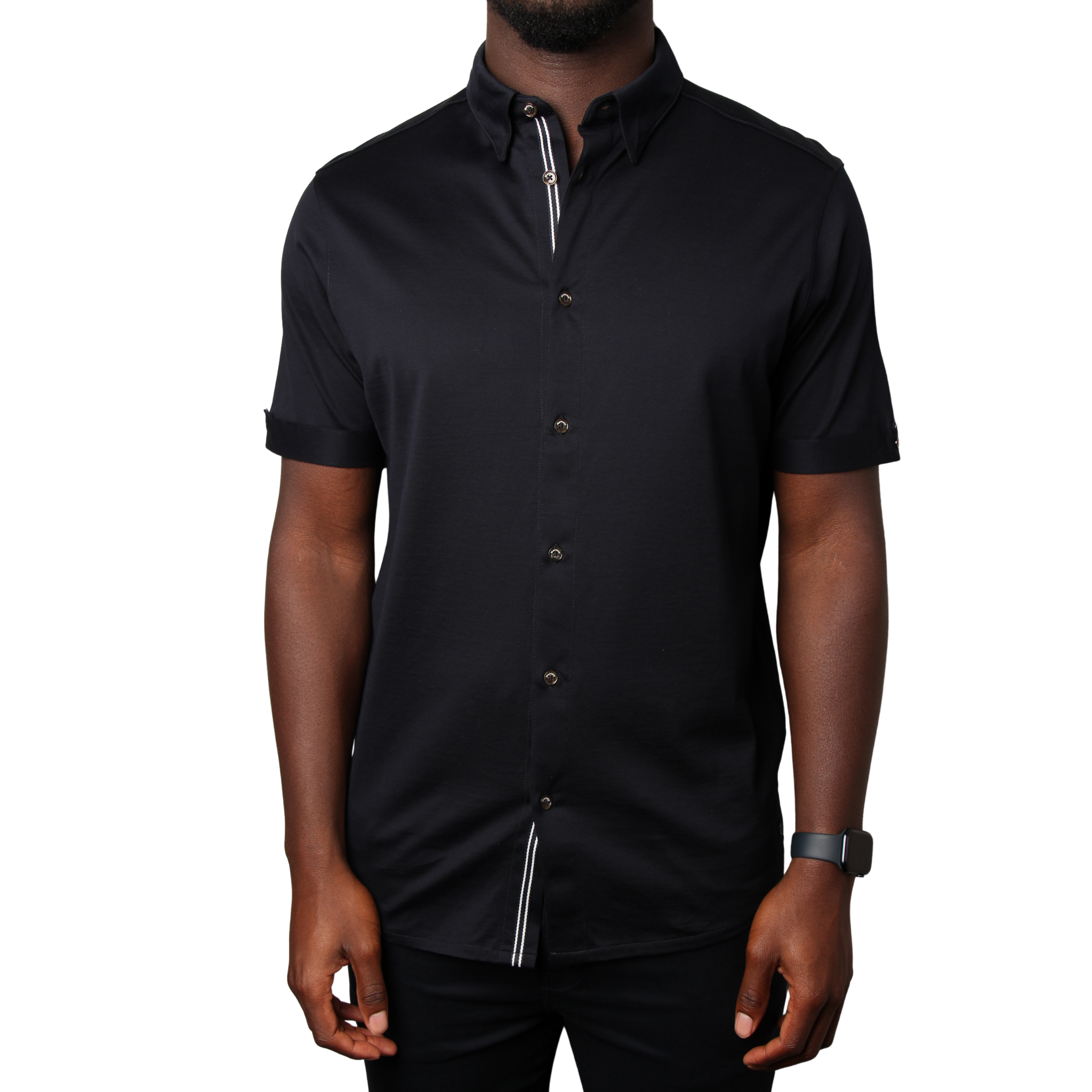 Mens Mercery Navy Enfield Lux Jersey S/s Shirt