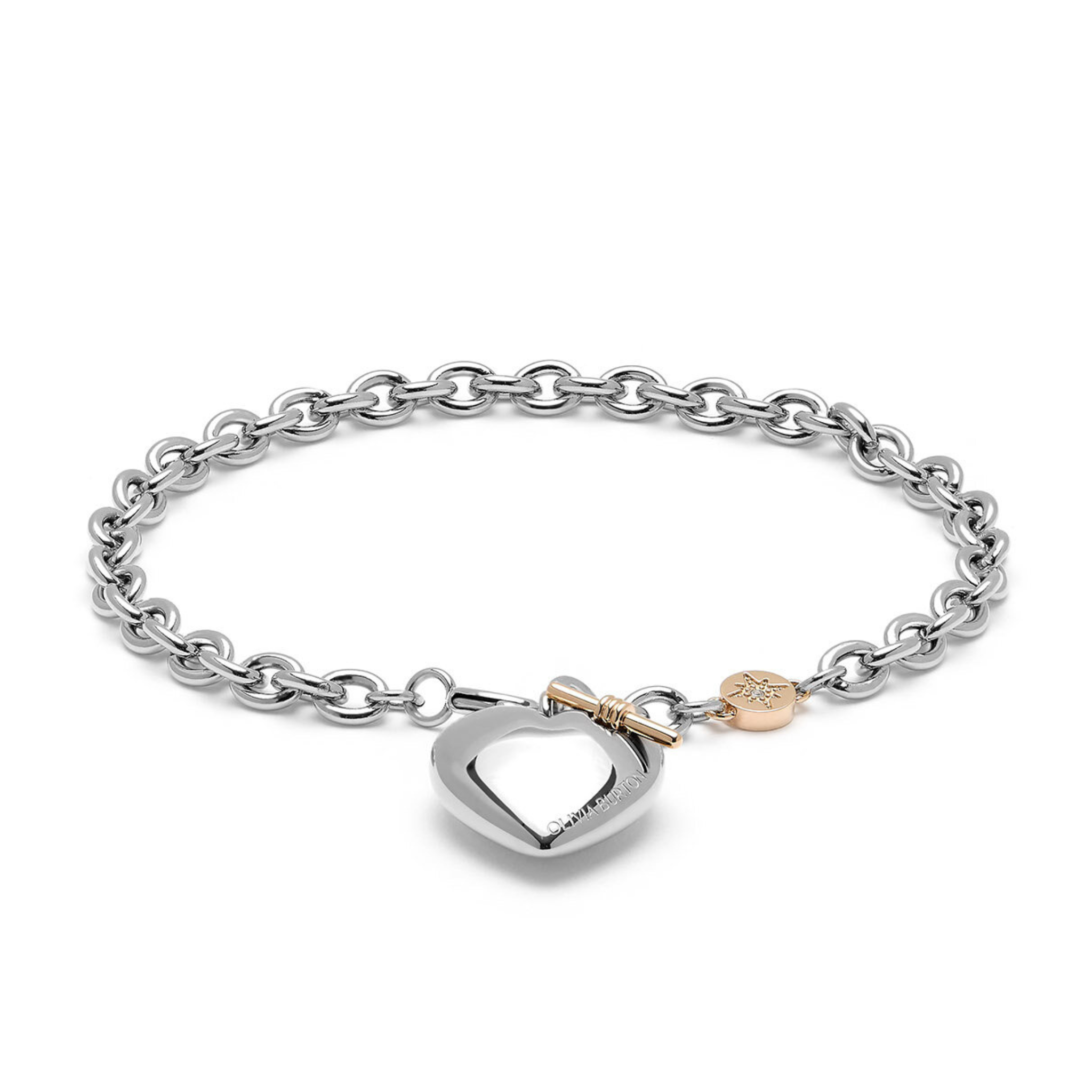 Womens Olivia Burton Silver Knot Heart Bracelet