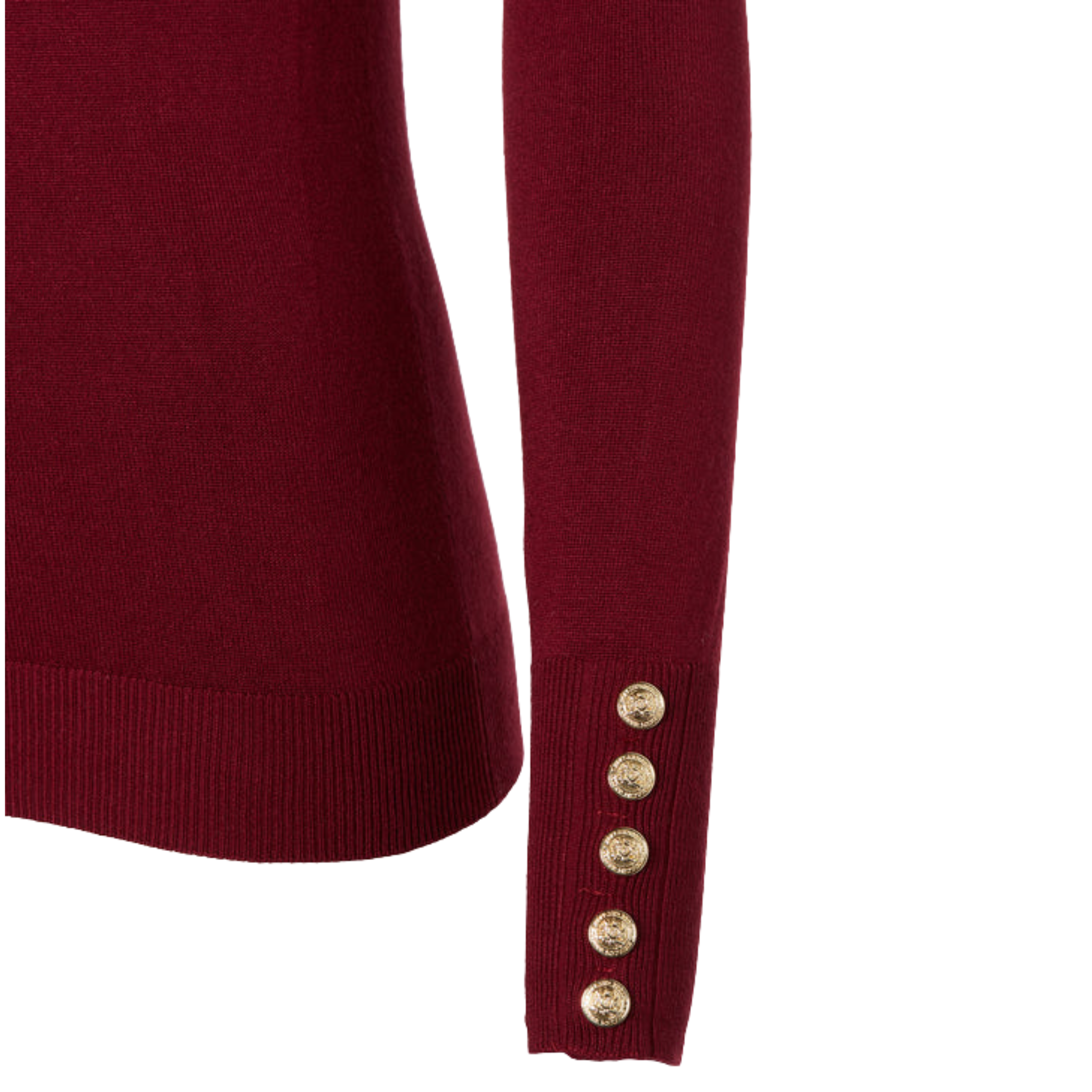 Womens Holland Cooper Wine Buttoned Crew Neck Knit