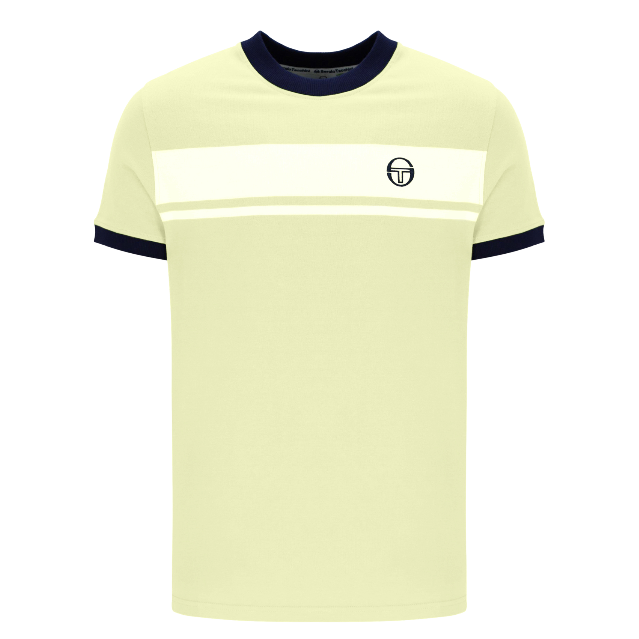 Mens Sergio Tacchini Wax Yellow/White/Black Master S/s T Shirt