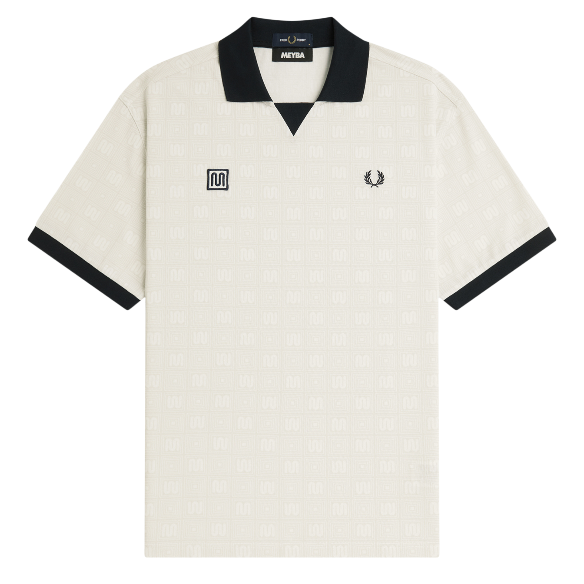 Mens Fred Perry x Meyba Ecru Printed S/s Polo Shirt