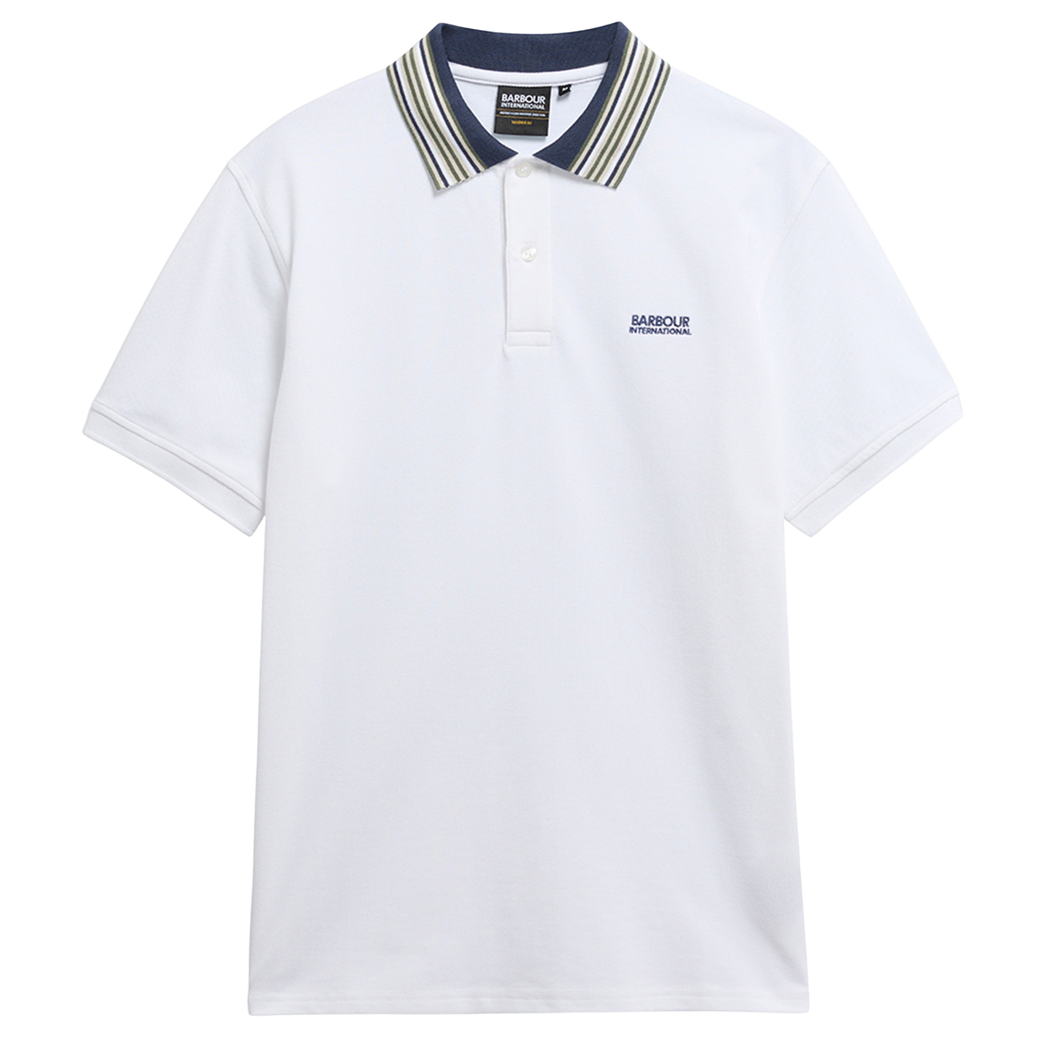 Mens Barbour International White Neville S/s Polo Shirt