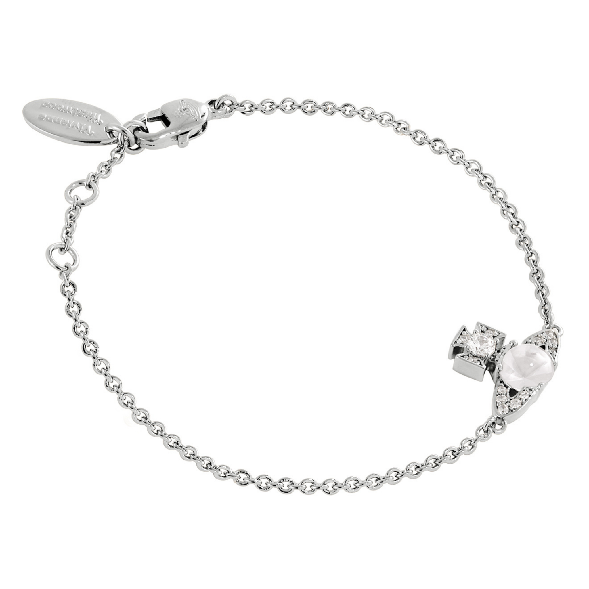 Vivienne Westwood Platinum/White CZ Ondina Bracelet