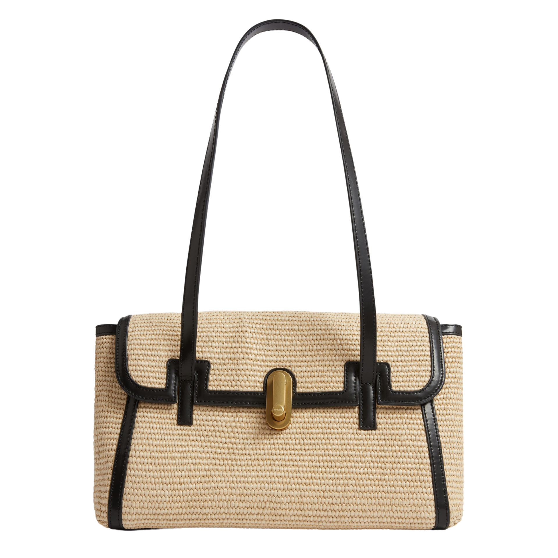 Ted Baker Natural Kkylii Twist Lock Detail Raffia Tote Bag | Hurleys