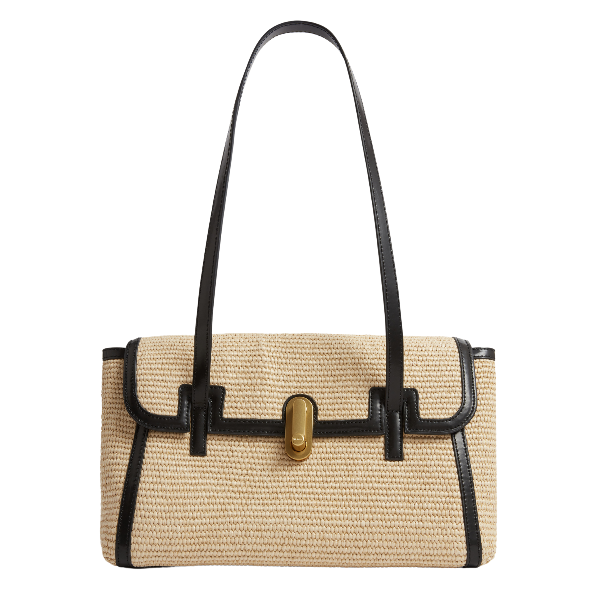 Womens Ted Baker Natural Kkylii Twist Lock Detail Raffia Tote Bag