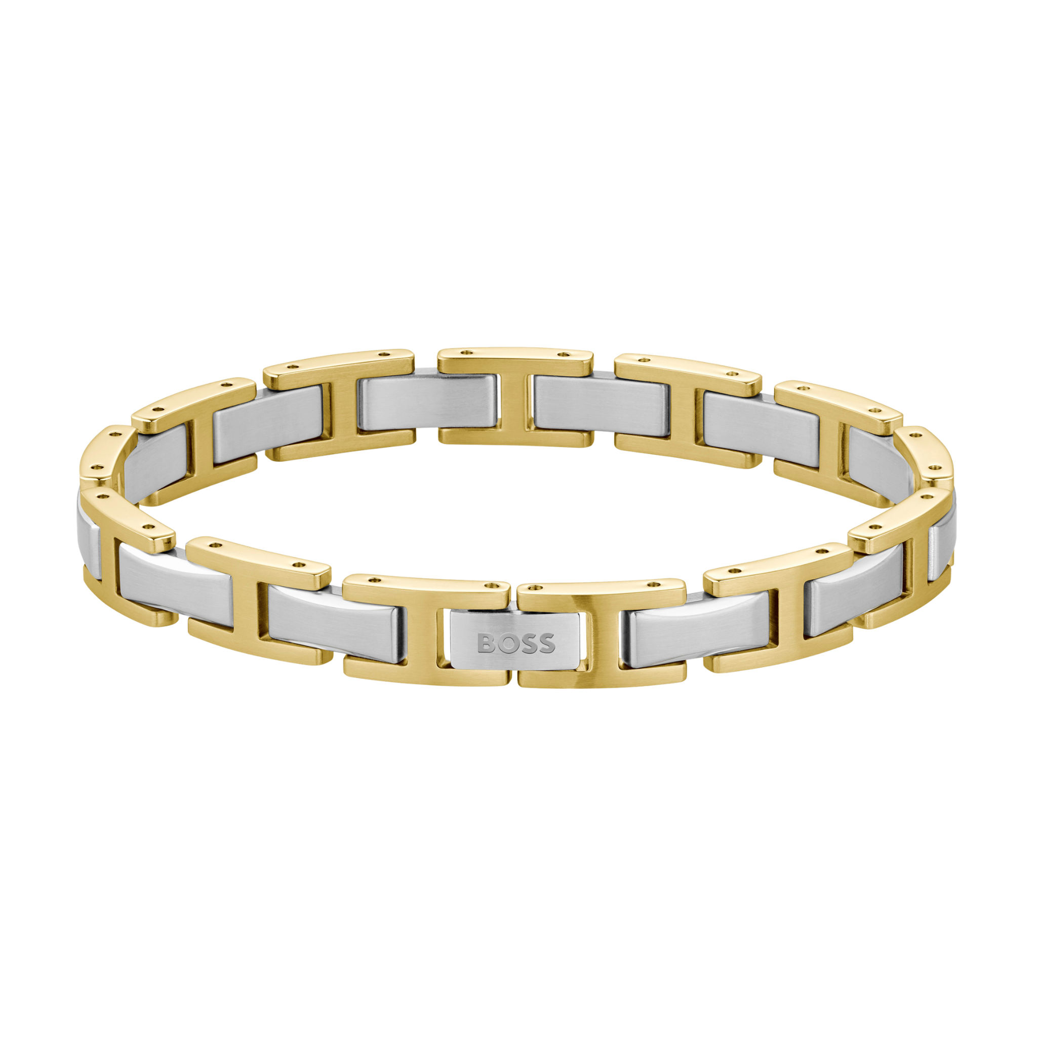 Mens BOSS Stainless Steel/Light Gold Nolan Bracelet