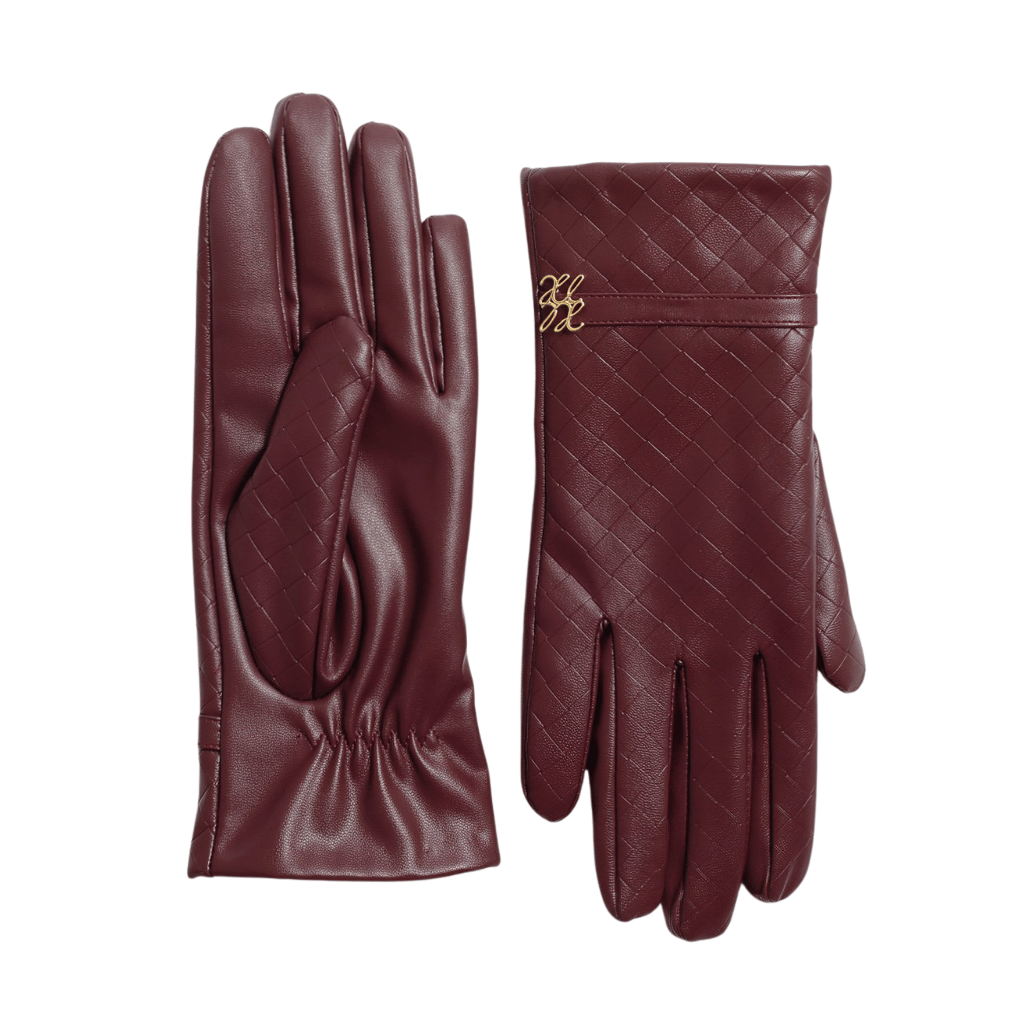 Womens Katie Loxton Cherry Woven Faux Leather Boxed Gloves
