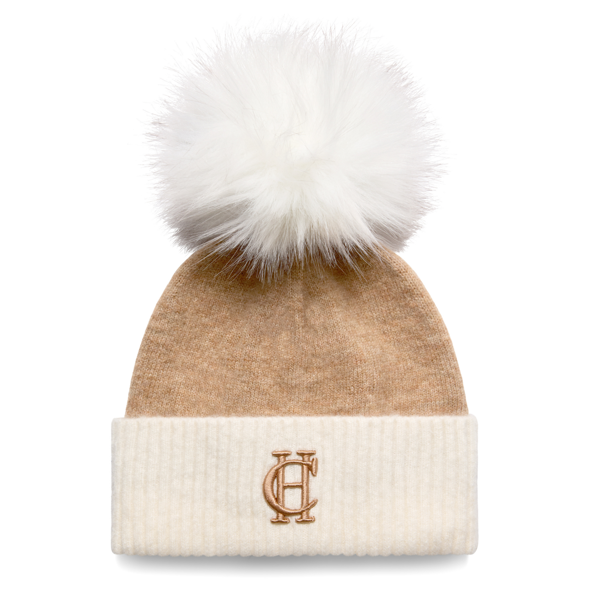 Womens Holland Cooper Camel Chelsea Bobble Hat