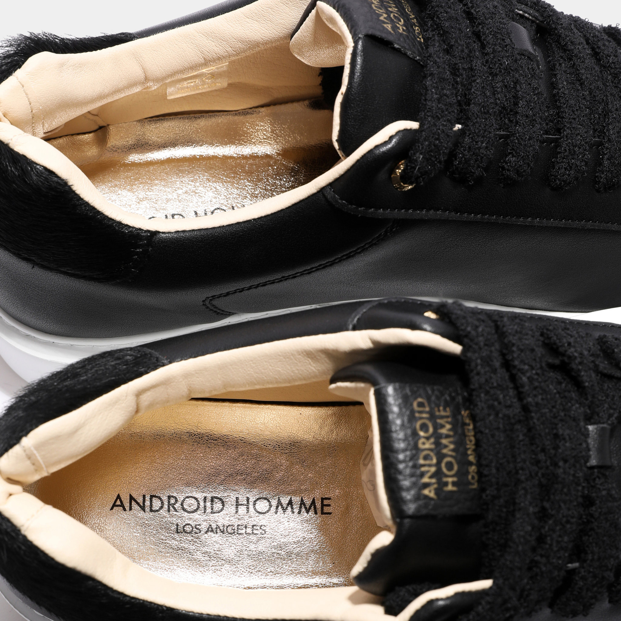 Mens Android Homme Black Oversized Zuma Leather Trainers