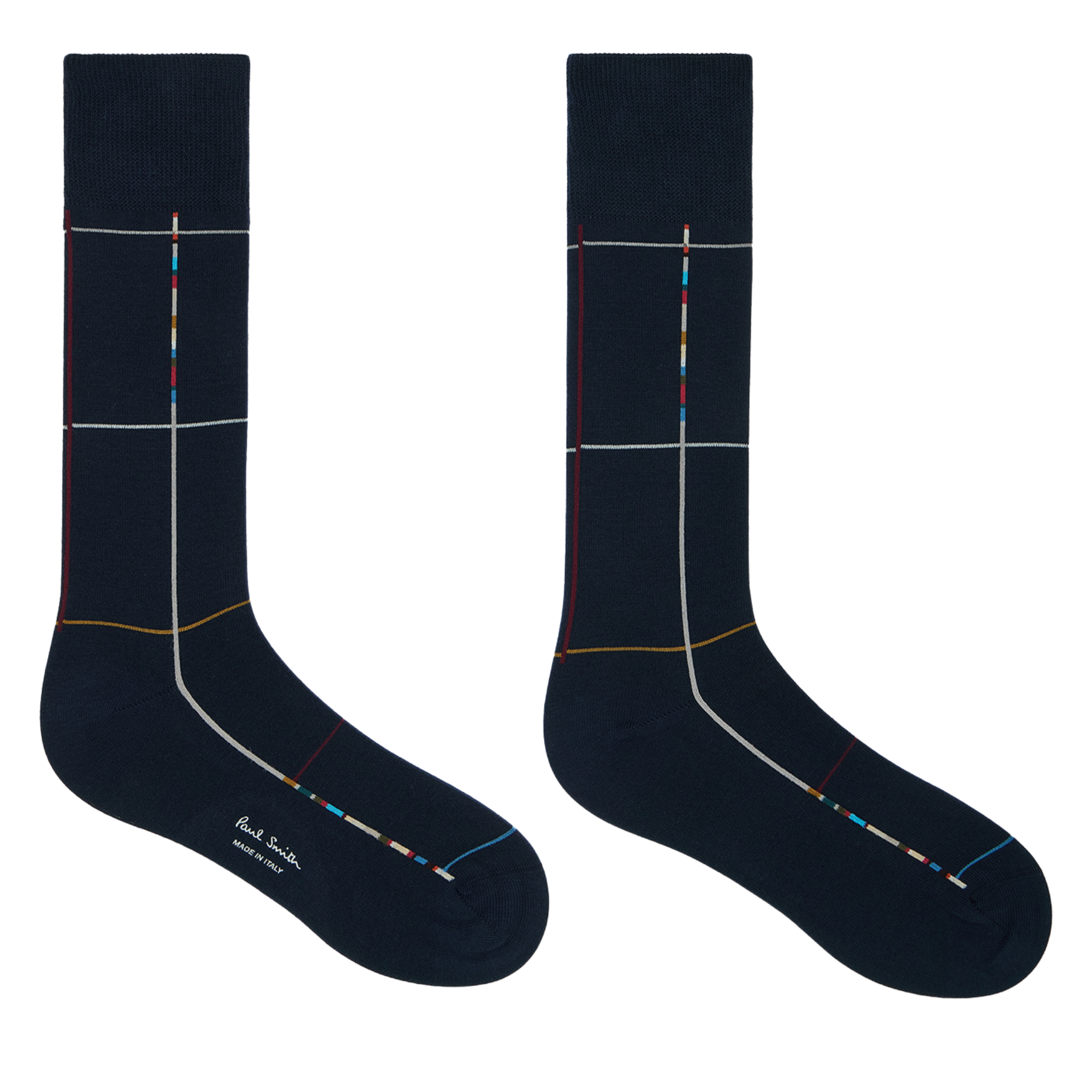 Mens Paul Smith Navy Window Pane Check Socks