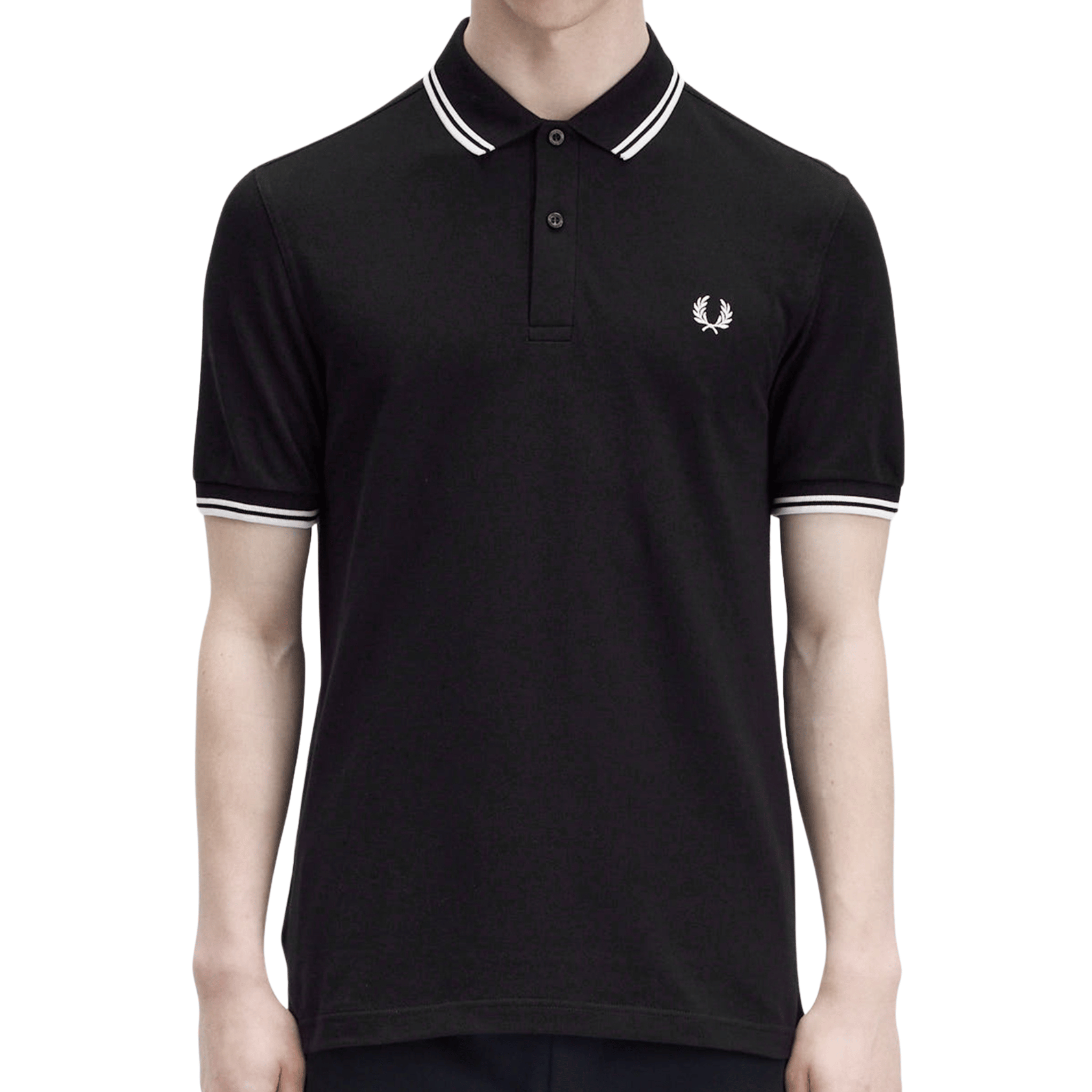 Mens Fred Perry Black Twin Tipped S/s Polo Shirt