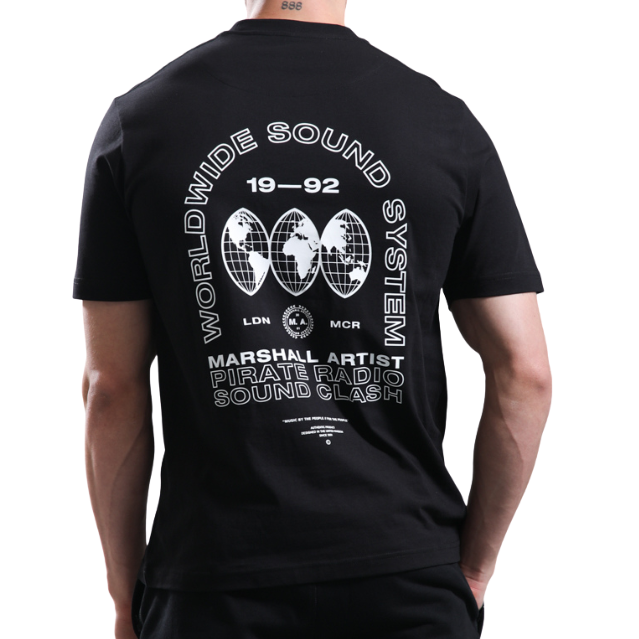 Mens Marshall Artist Black Pirate Radio S/s T Shirt